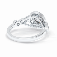 Orbit 0.67 Carat Round VS1 Lab-Grown Halo Engagement Ring in 18K Gold