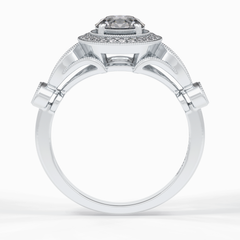 Orbit 0.67 Carat Round VS1 Lab-Grown Halo Engagement Ring in 18K Gold