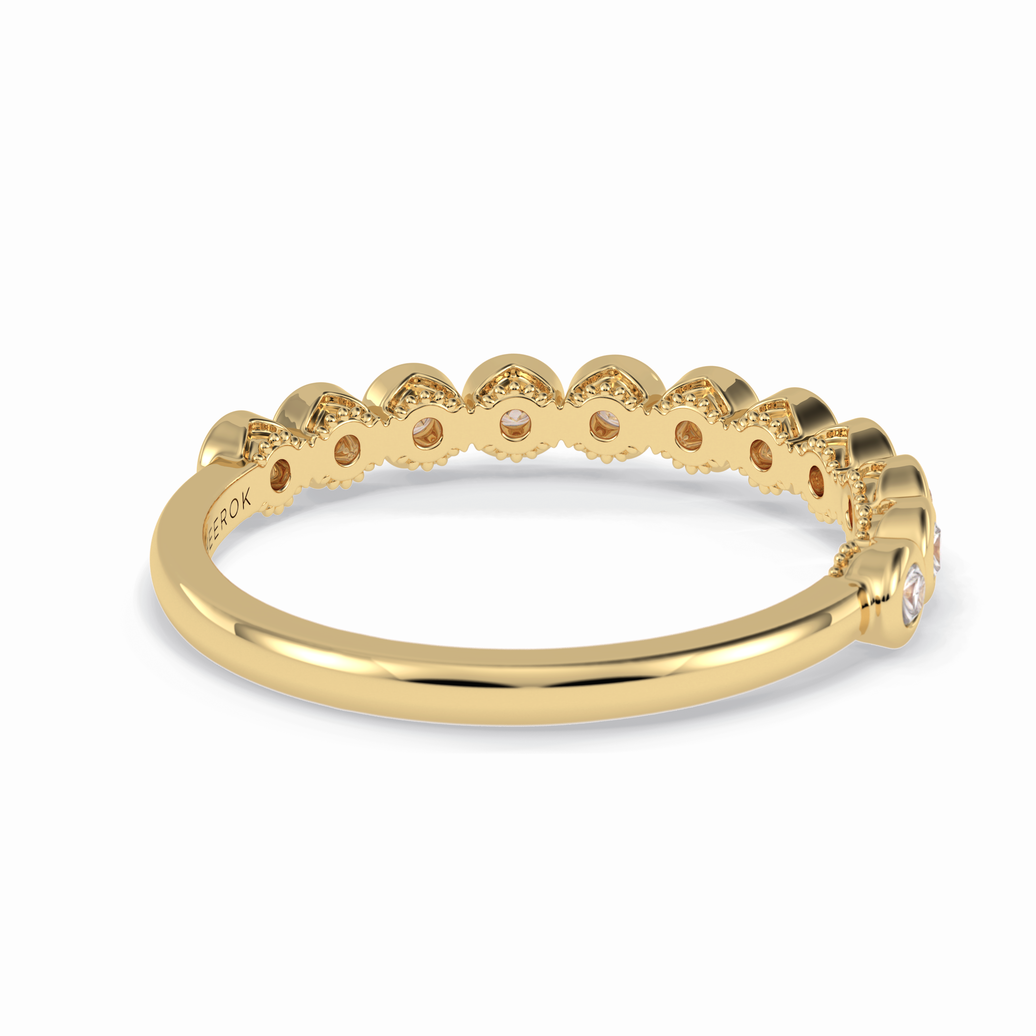 Harmony 0.27 Carat Round VVS1 Lab-Grown Half Eternity Wedding Band in 18K Gold