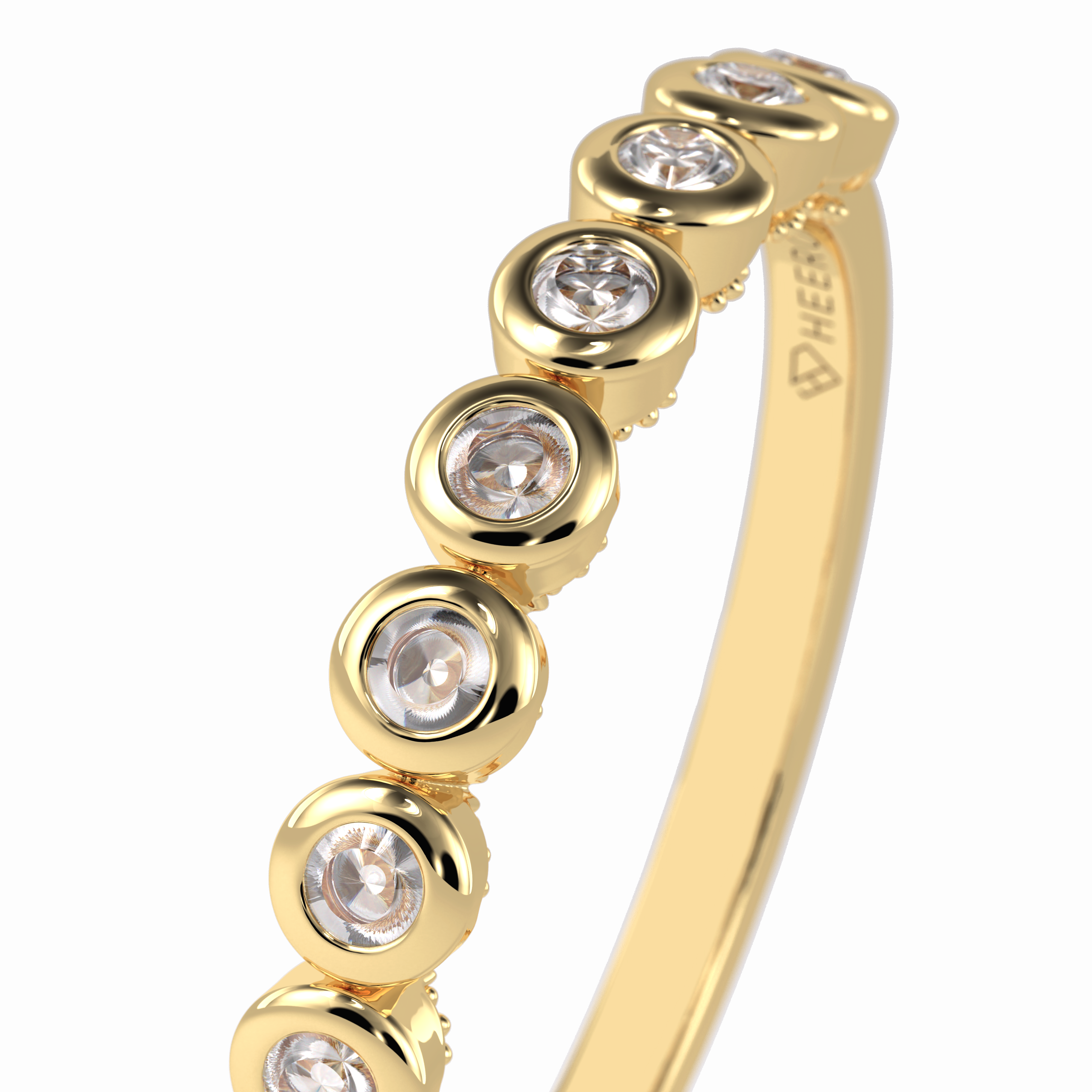 Harmony 0.27 Carat Round VVS1 Lab-Grown Half Eternity Wedding Band in 18K Gold