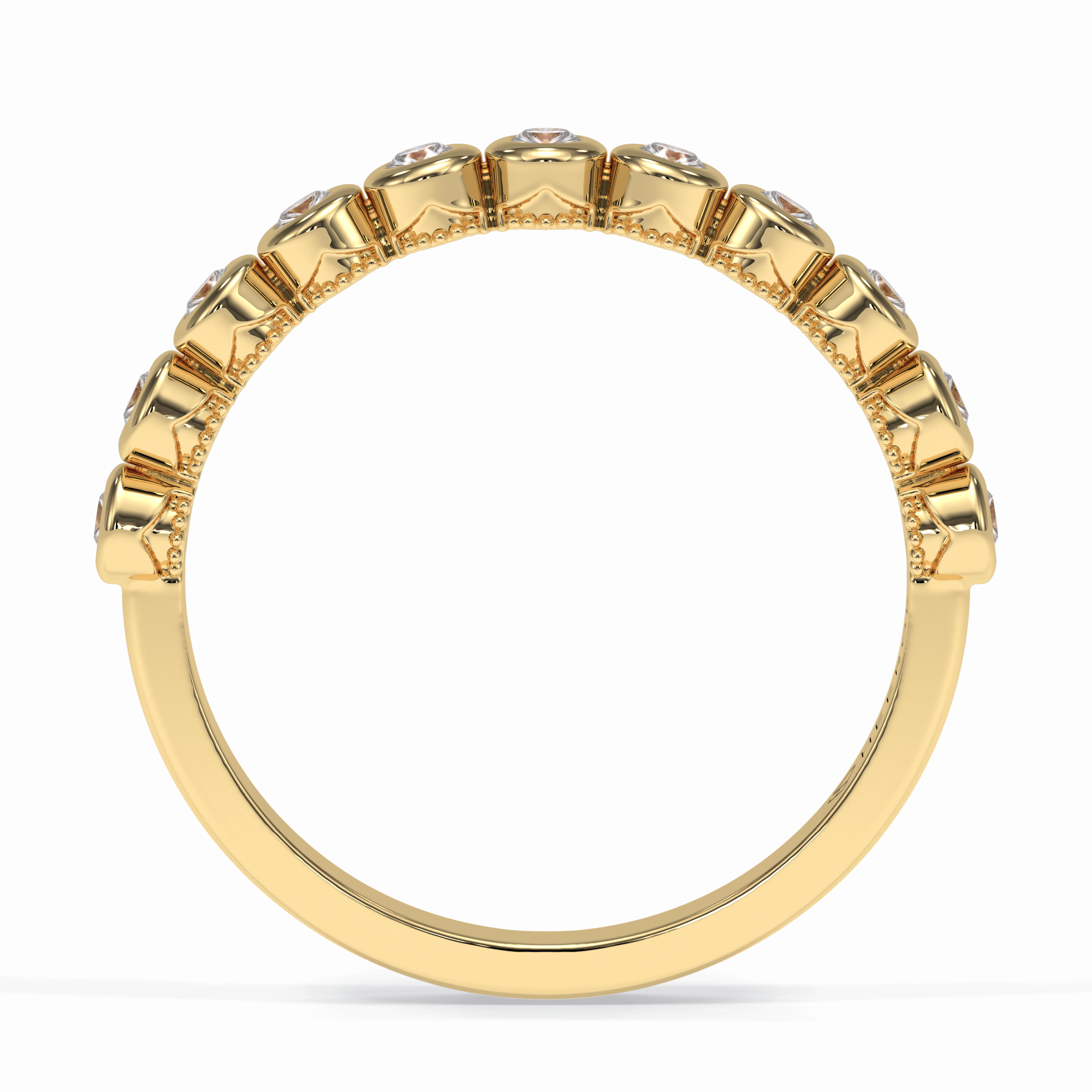 Harmony 0.27 Carat Round VVS1 Lab-Grown Half Eternity Wedding Band in 18K Gold