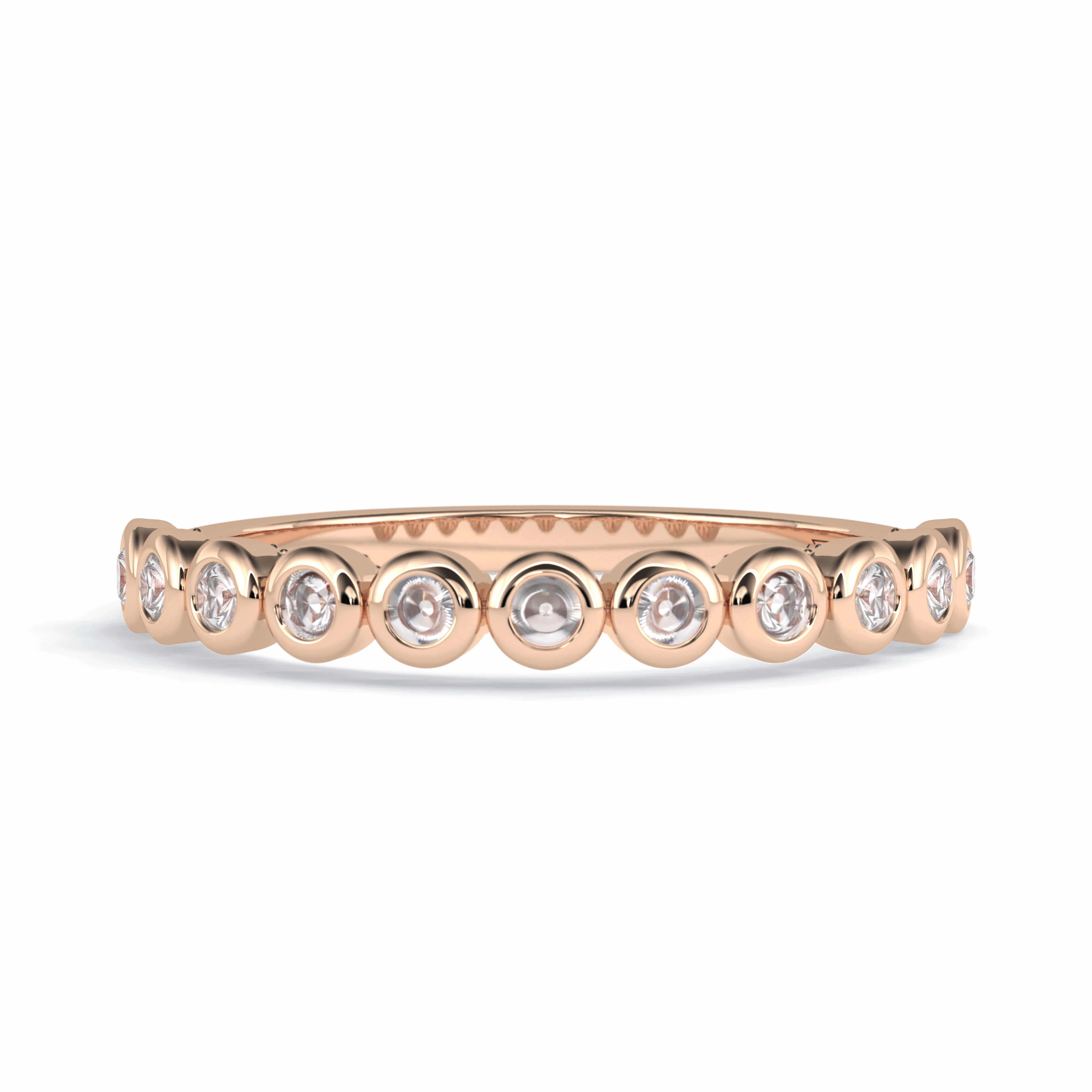 Harmony 0.27 Carat Round VVS1 Lab-Grown Half Eternity Wedding Band in 18K Gold