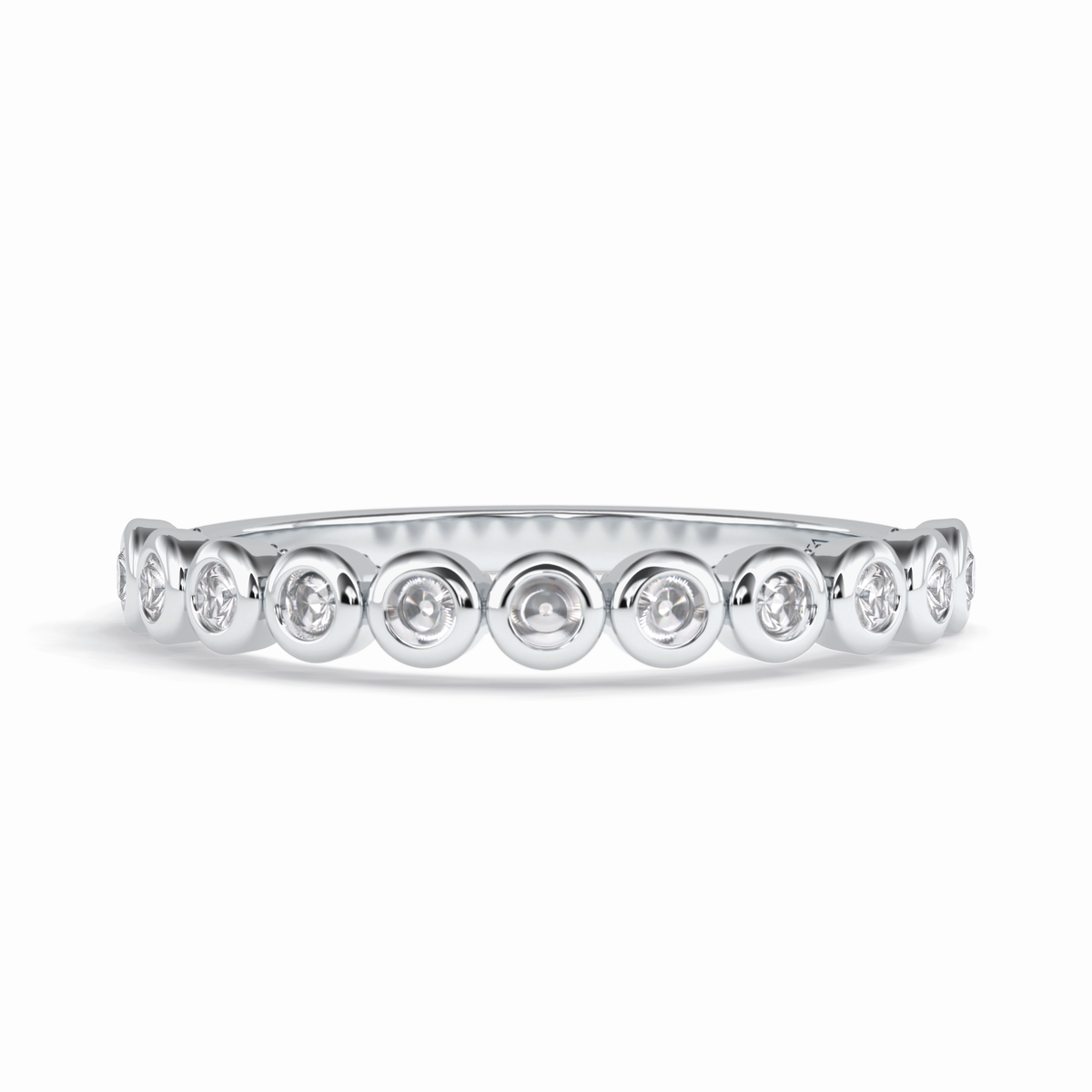 Harmony 0.27 Carat Round VVS1 Lab-Grown Half Eternity Wedding Band in 18K Gold