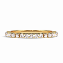 Luminaire Round VVS Lab-Grown Half Eternity Wedding Band in 18K Gold