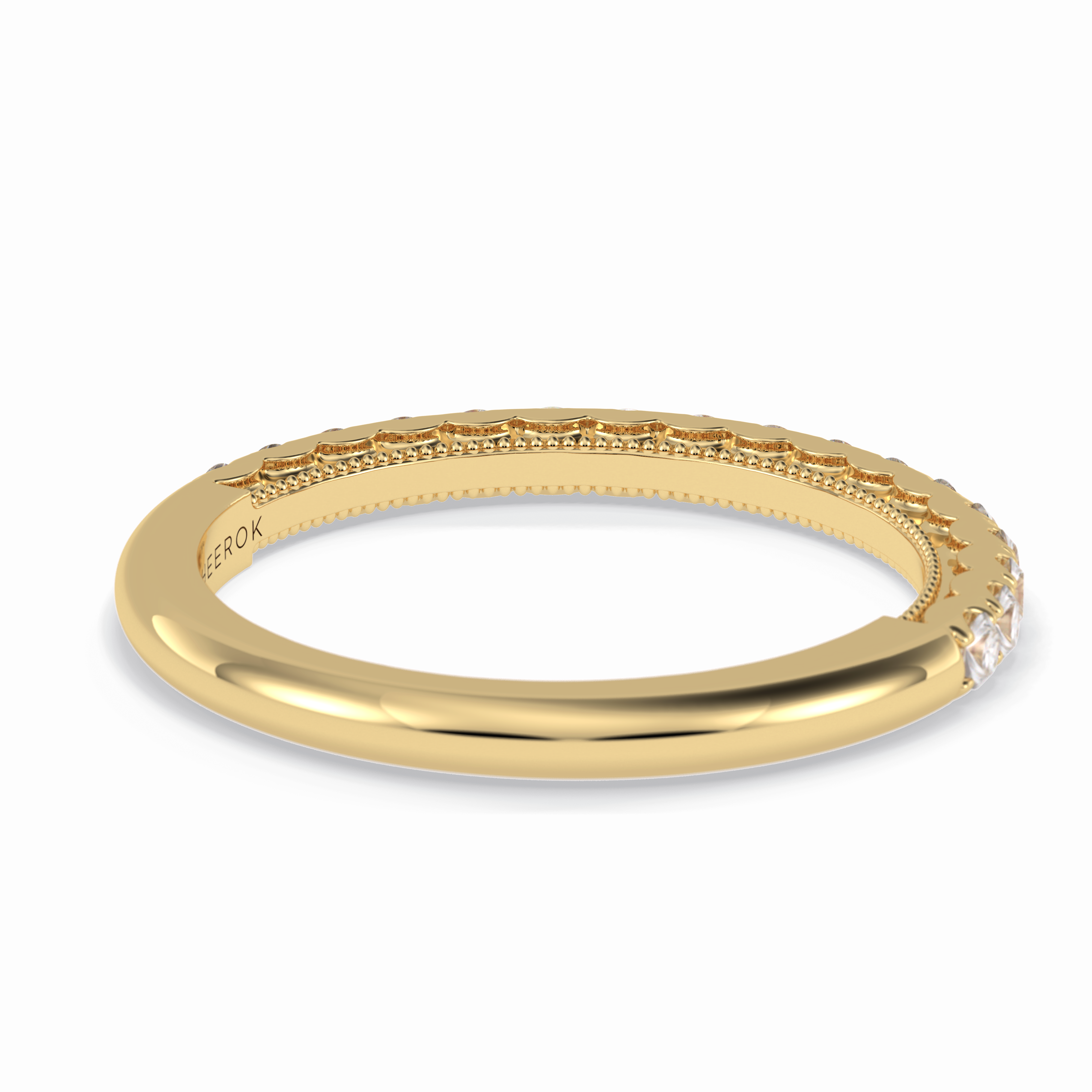 Luminaire 0.41 Carat Round VVS1 Lab-Grown Half Eternity Wedding Band in 18K Gold