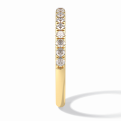 Luminaire Round VVS Lab-Grown Half Eternity Wedding Band in 18K Gold
