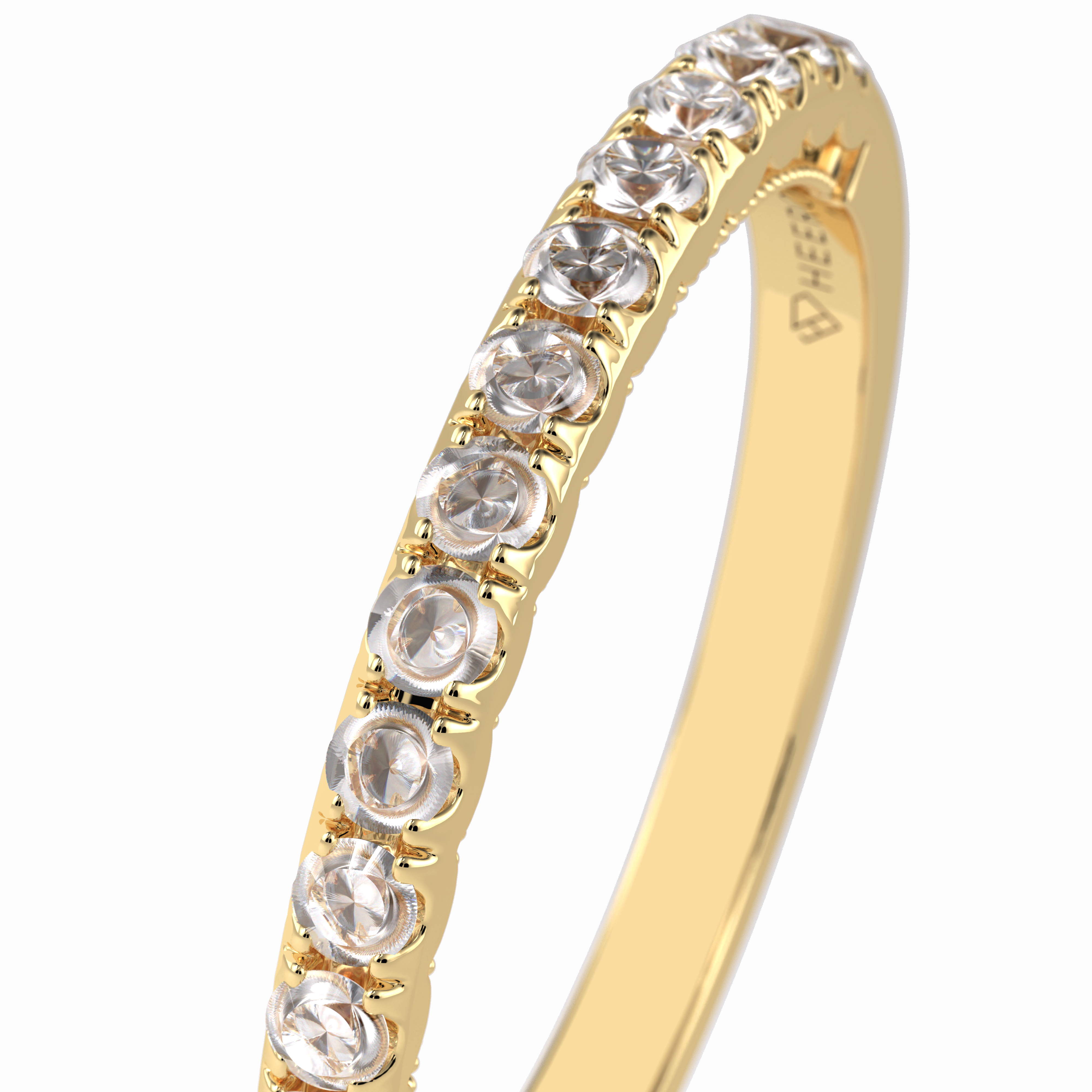 Luminaire 0.41 Carat Round VVS1 Lab-Grown Half Eternity Wedding Band in 18K Gold