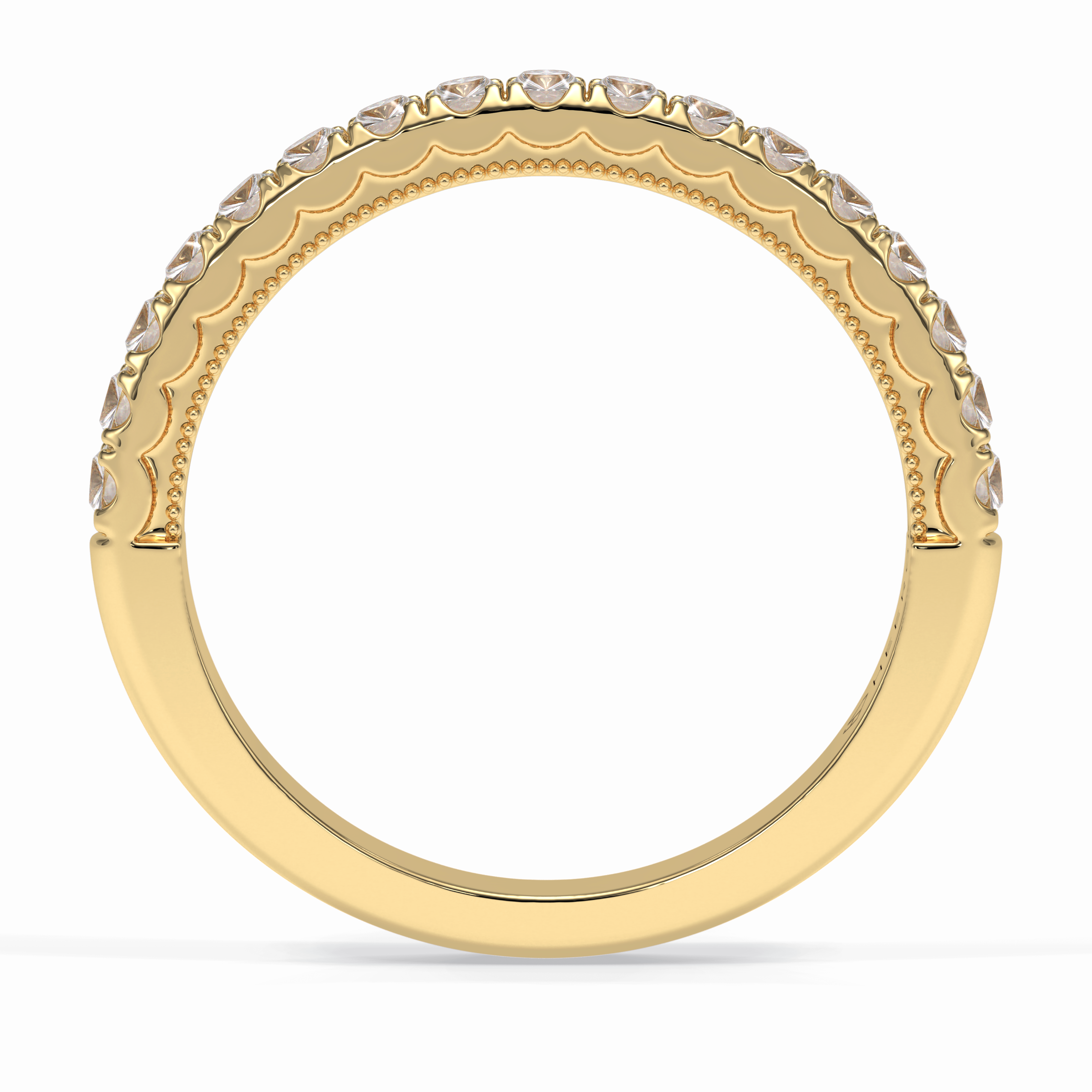 Luminaire 0.41 Carat Round VVS1 Lab-Grown Half Eternity Wedding Band in 18K Gold