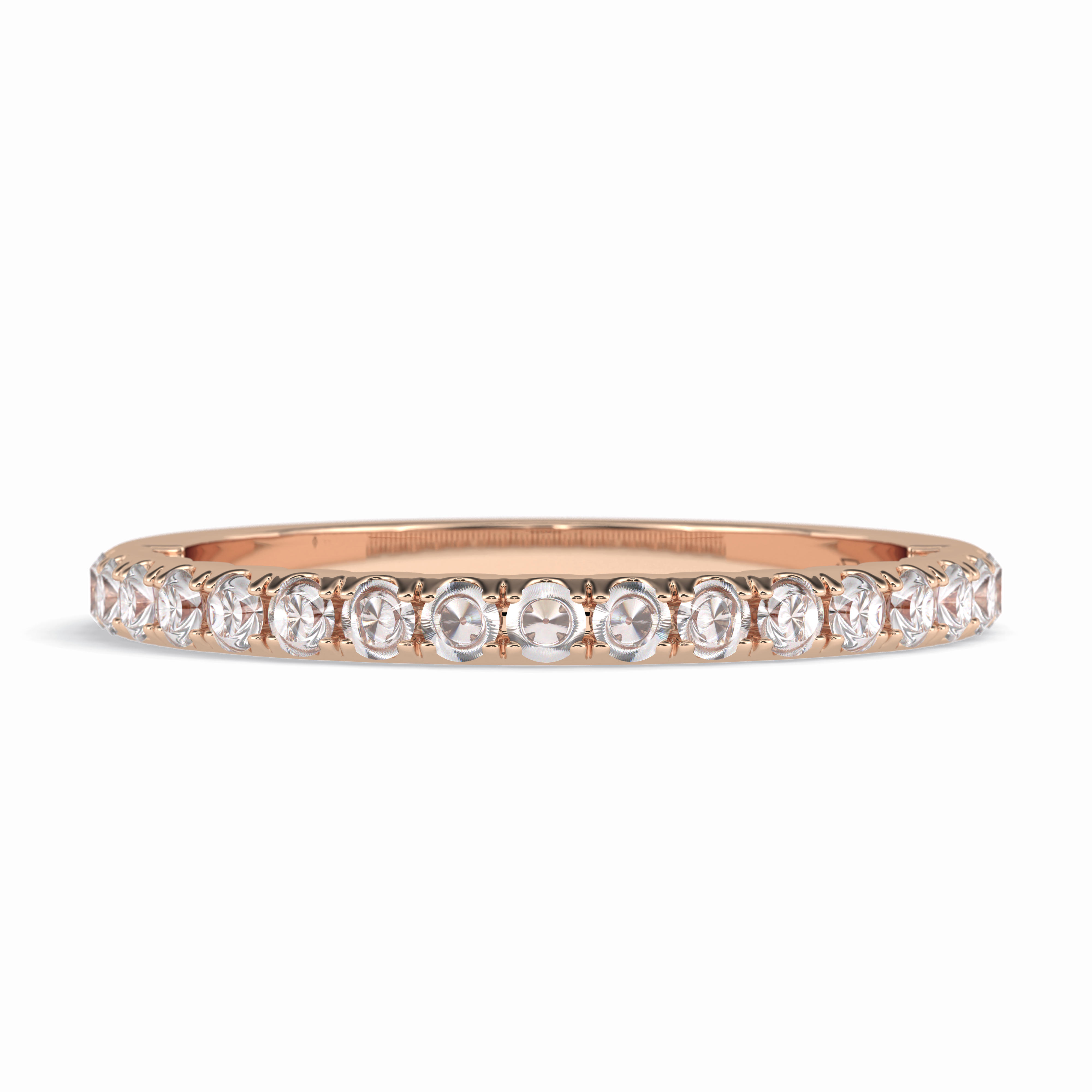 Luminaire 0.41 Carat Round VVS1 Lab-Grown Half Eternity Wedding Band in 18K Gold