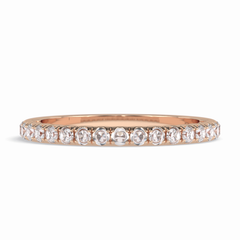 Luminaire Round VVS Lab-Grown Half Eternity Wedding Band in 18K Gold