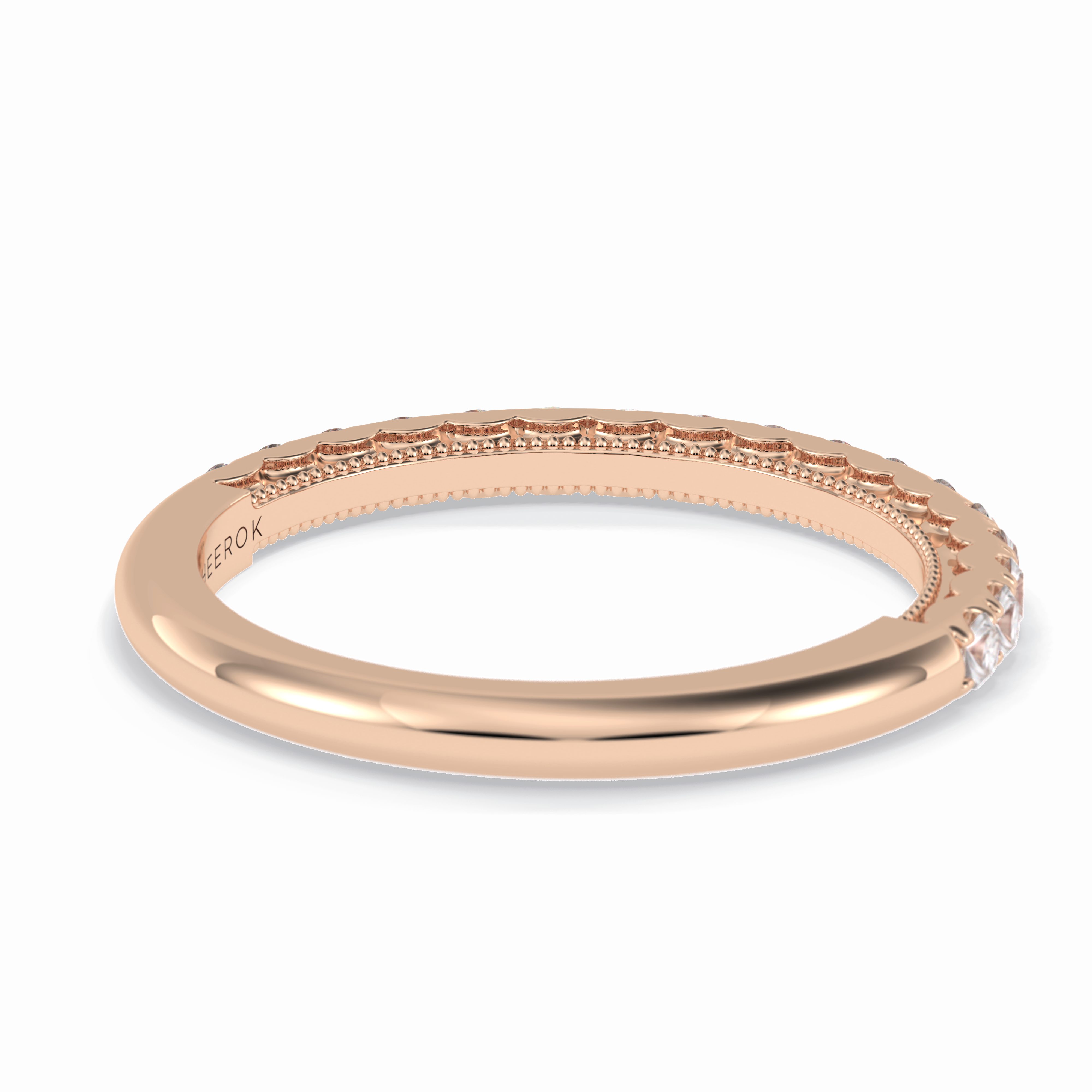 Luminaire 0.41 Carat Round VVS1 Lab-Grown Half Eternity Wedding Band in 18K Gold