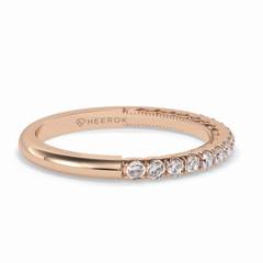 Luminaire Round VVS Lab-Grown Half Eternity Wedding Band in 18K Gold
