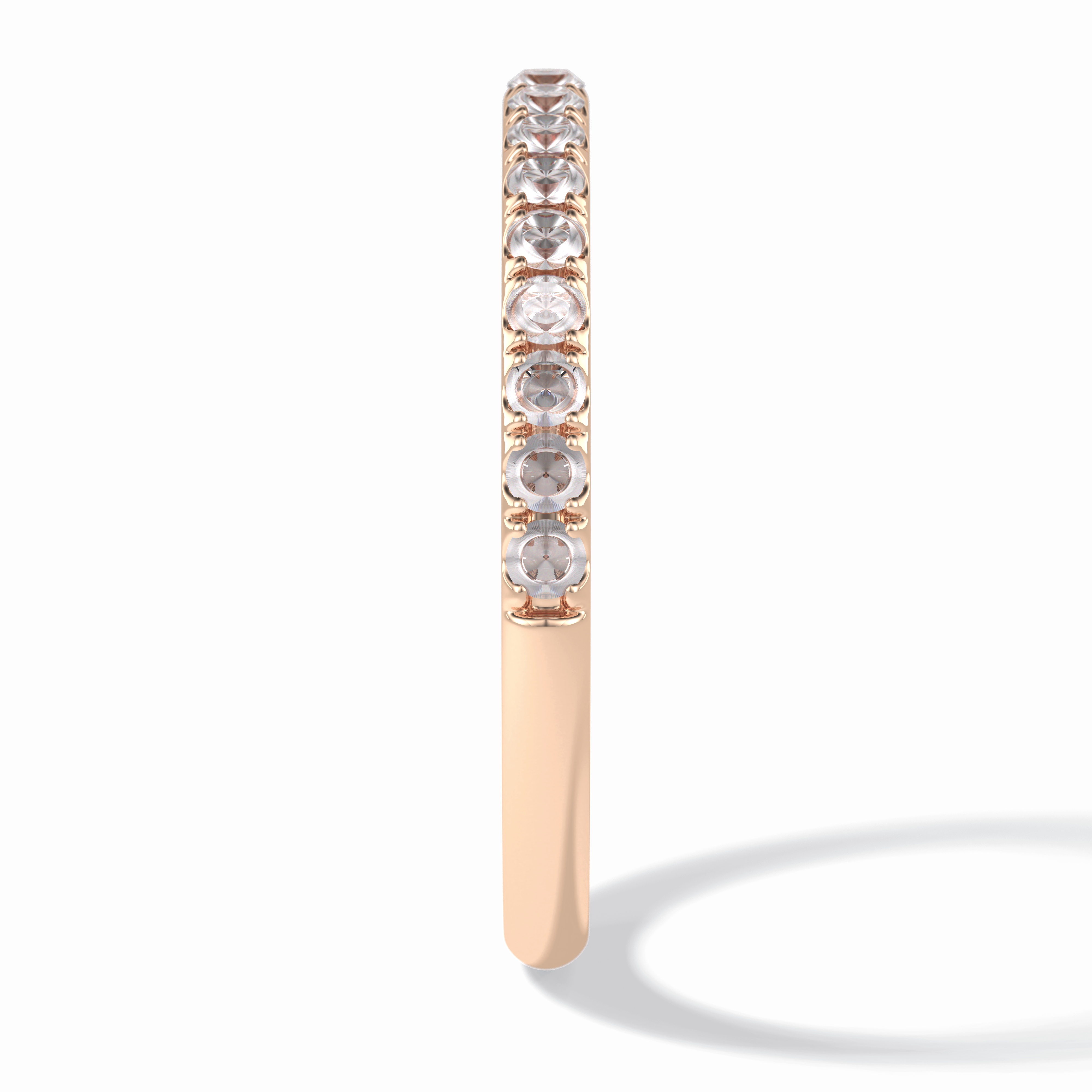 Luminaire 0.41 Carat Round VVS1 Lab-Grown Half Eternity Wedding Band in 18K Gold