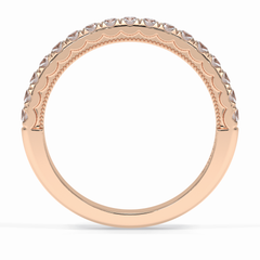 Luminaire Round VVS Lab-Grown Half Eternity Wedding Band in 18K Gold