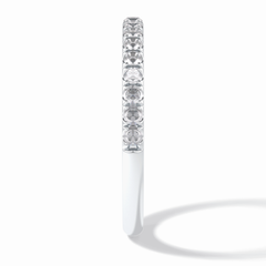 Luminaire Round VVS Lab-Grown Half Eternity Wedding Band in 18K Gold
