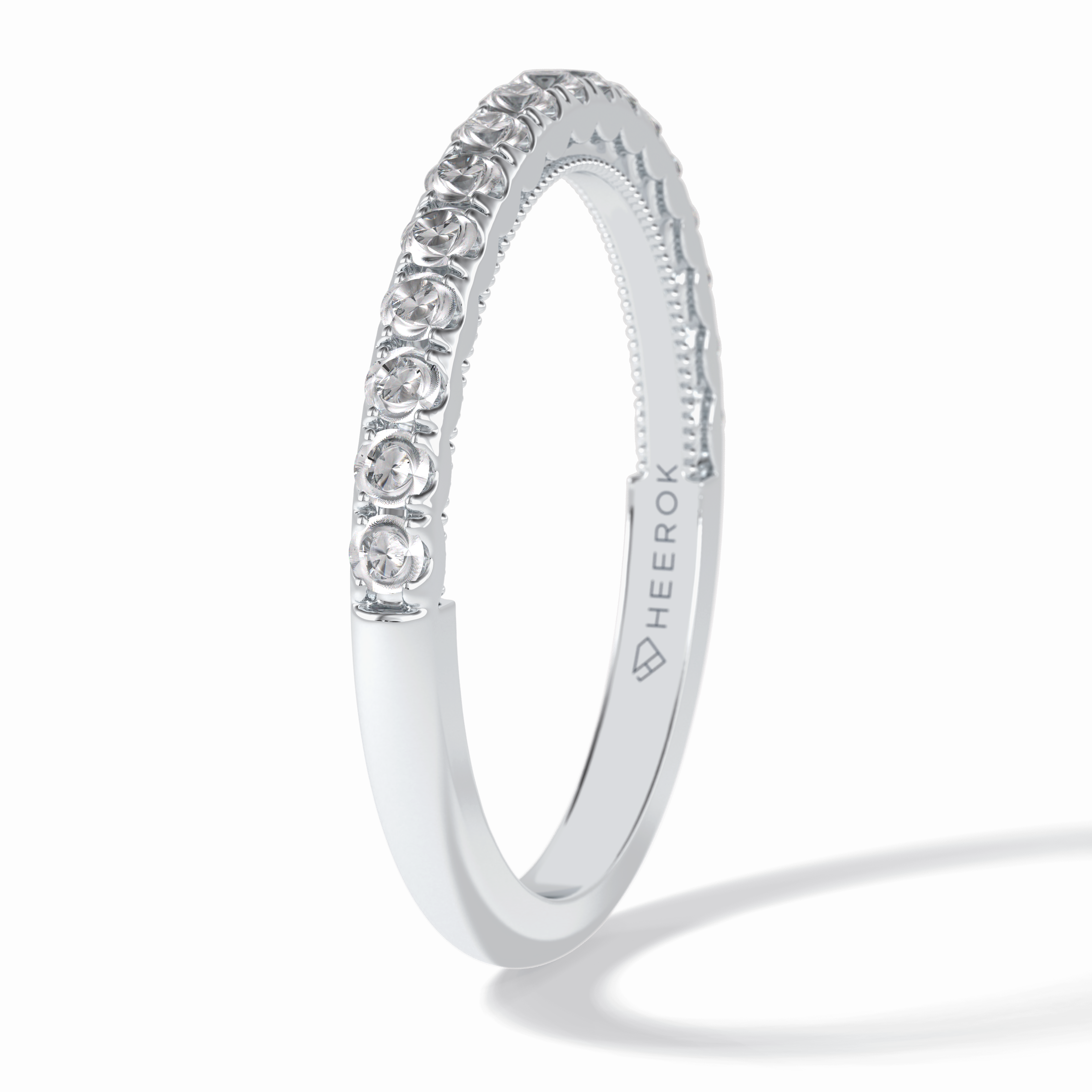 Luminaire 0.41 Carat Round VVS1 Lab-Grown Half Eternity Wedding Band in 18K Gold