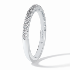 Luminaire Round VVS Lab-Grown Half Eternity Wedding Band in 18K Gold
