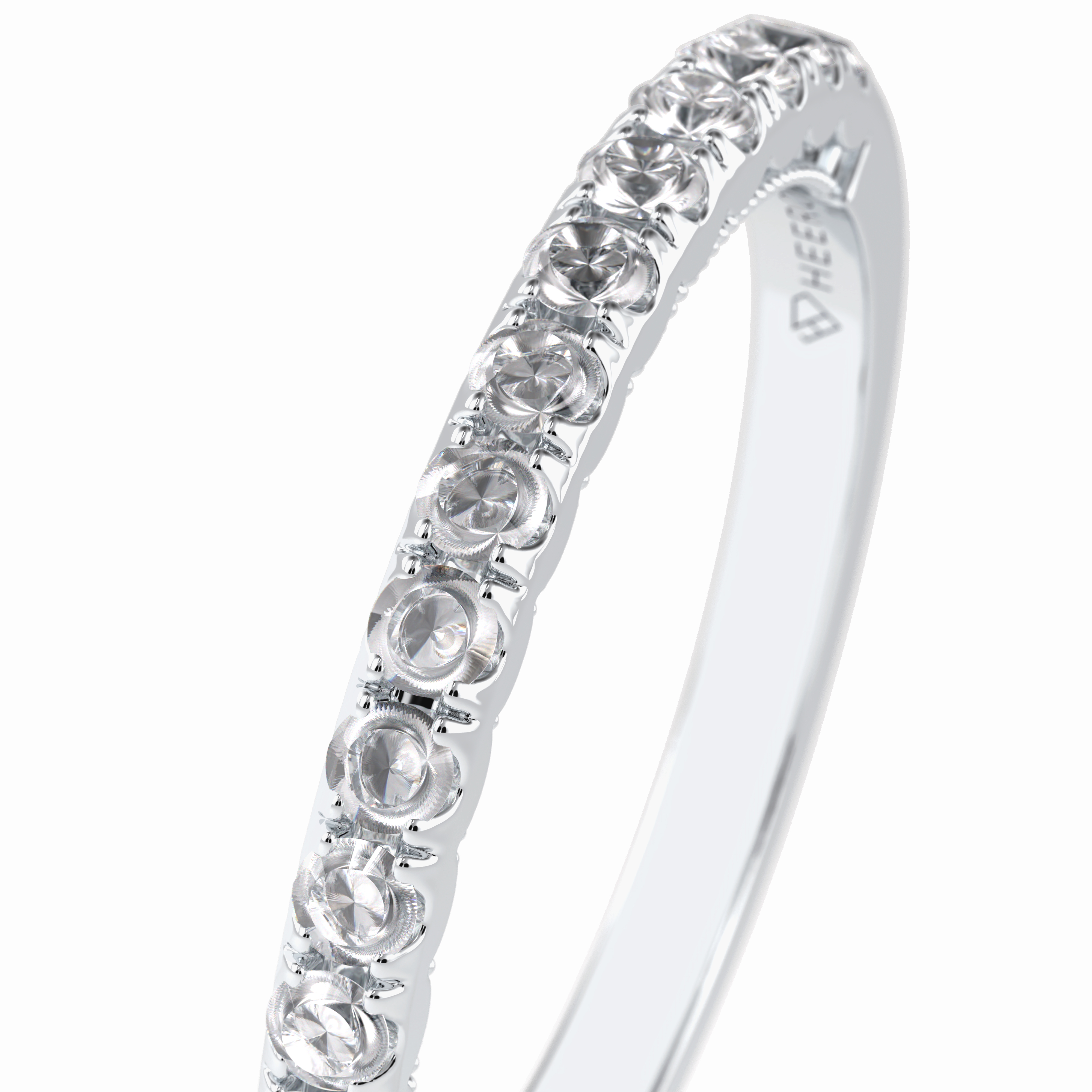 Luminaire 0.41 Carat Round VVS1 Lab-Grown Half Eternity Wedding Band in 18K Gold