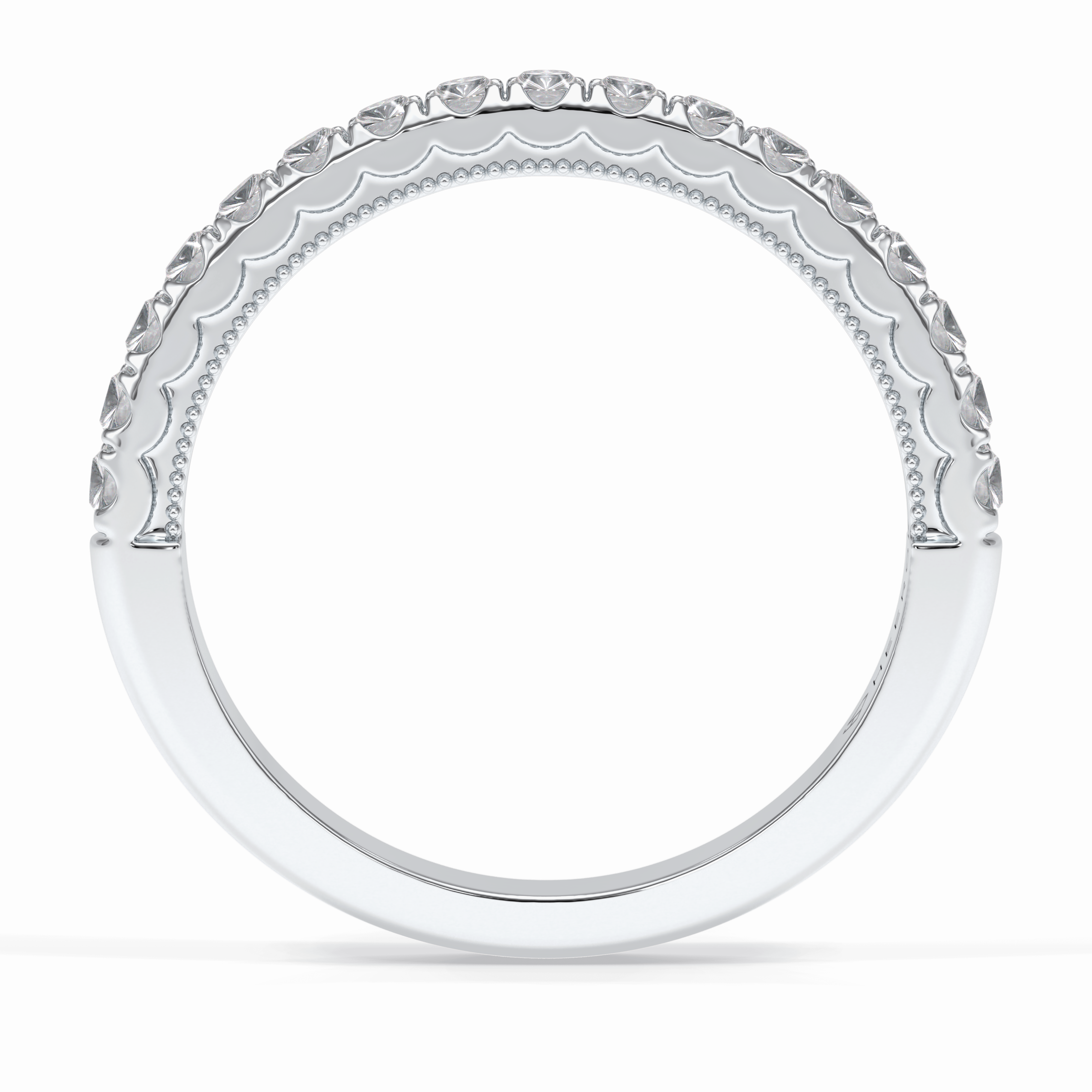 Luminaire 0.41 Carat Round VVS1 Lab-Grown Half Eternity Wedding Band in 18K Gold