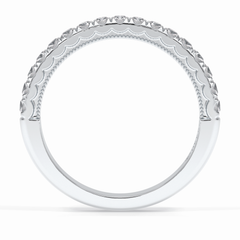 Luminaire Round VVS Lab-Grown Half Eternity Wedding Band in 18K Gold