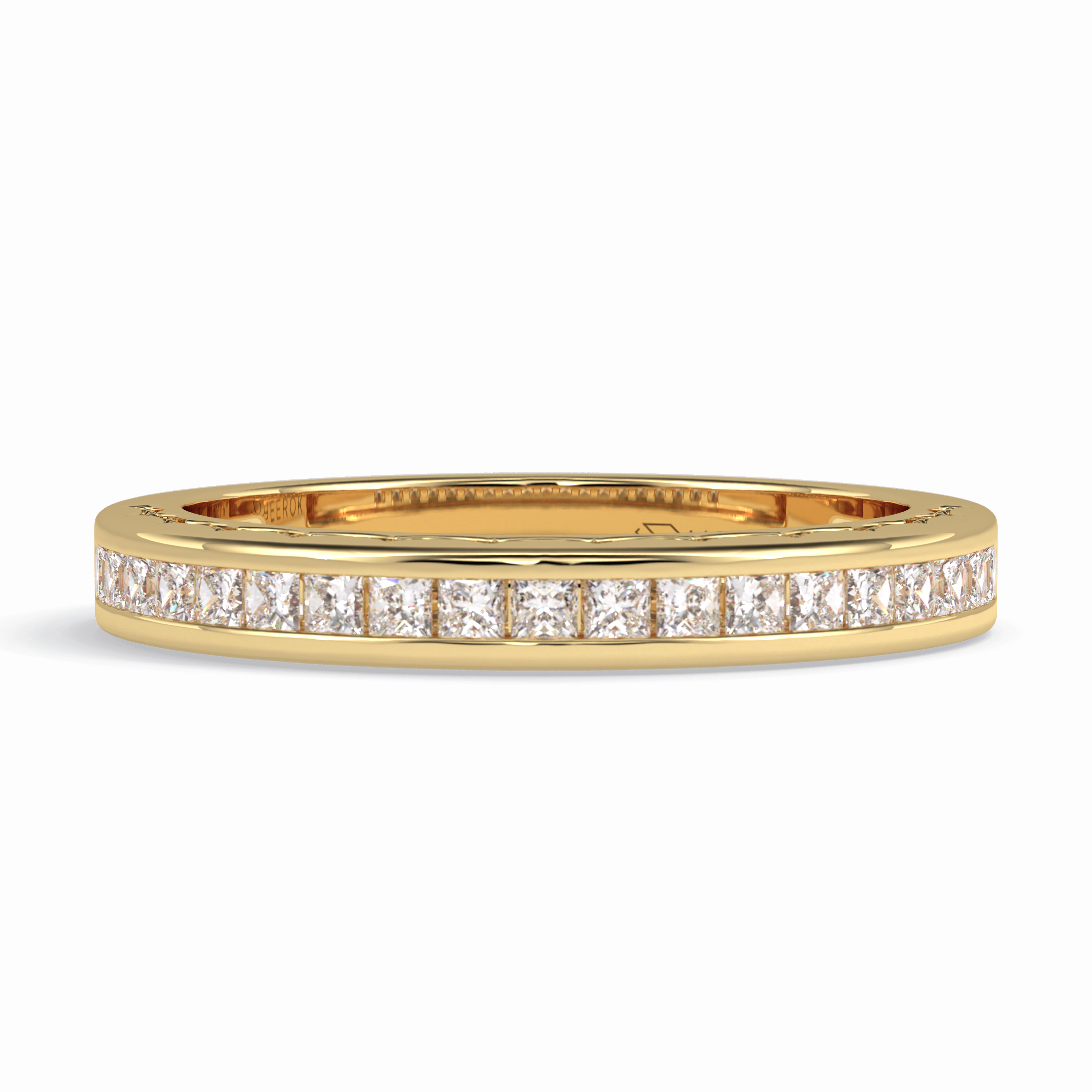 Sequel 0.48 Carat Princess VVS1 Lab-Grown Pave Wedding Band in 18K Gold