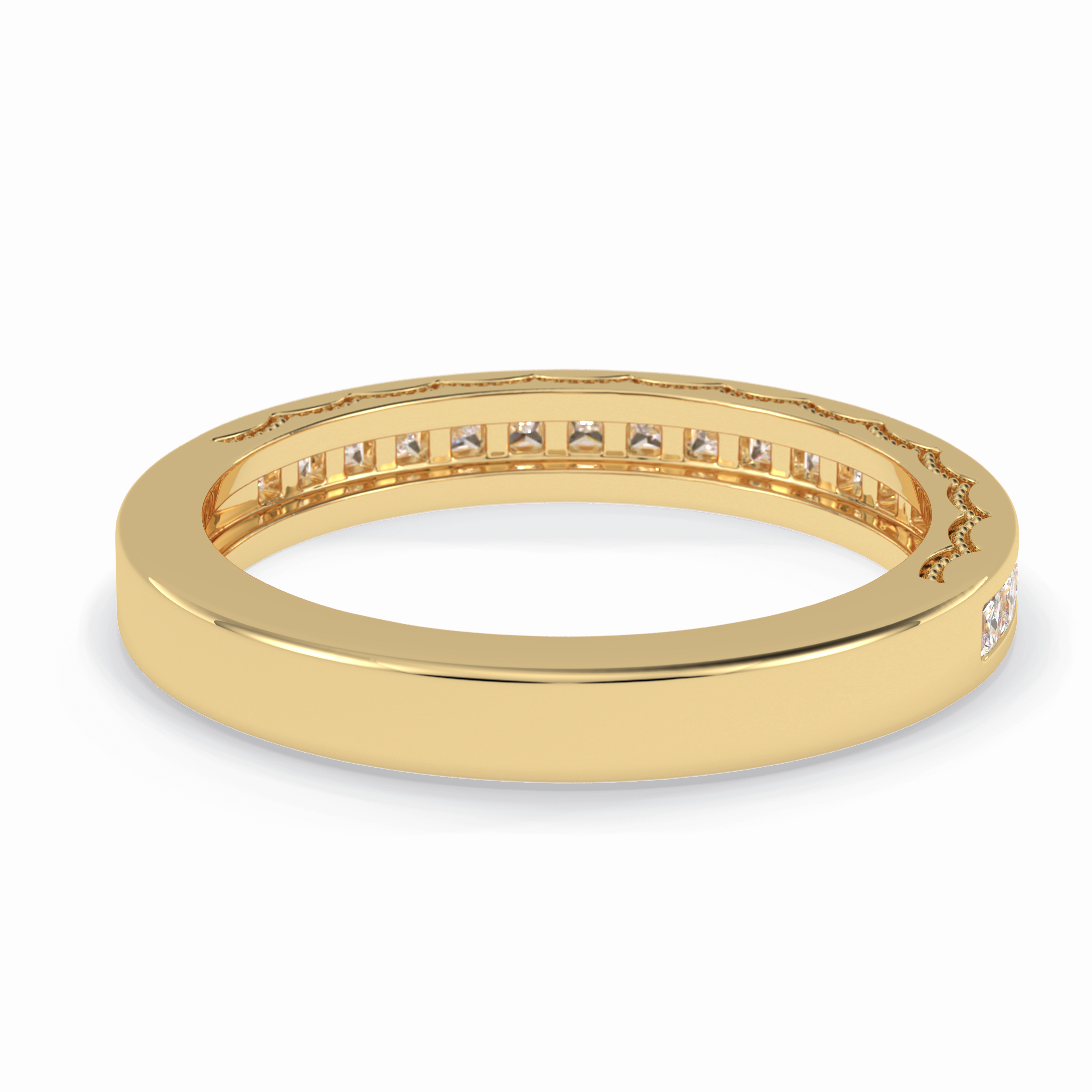 Sequel 0.48 Carat Princess VVS1 Lab-Grown Pave Wedding Band in 18K Gold