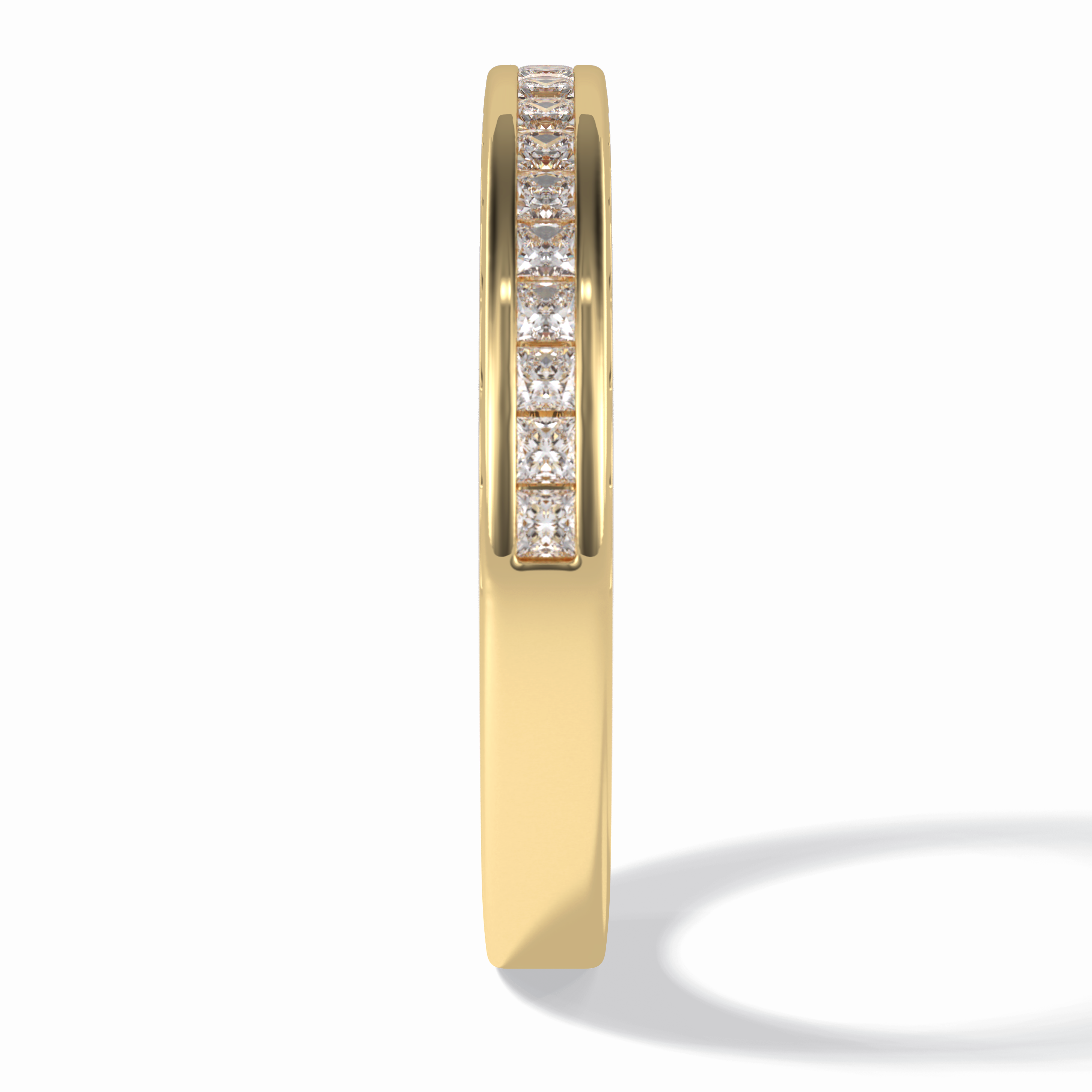 Sequel 0.48 Carat Princess VVS1 Lab-Grown Pave Wedding Band in 18K Gold