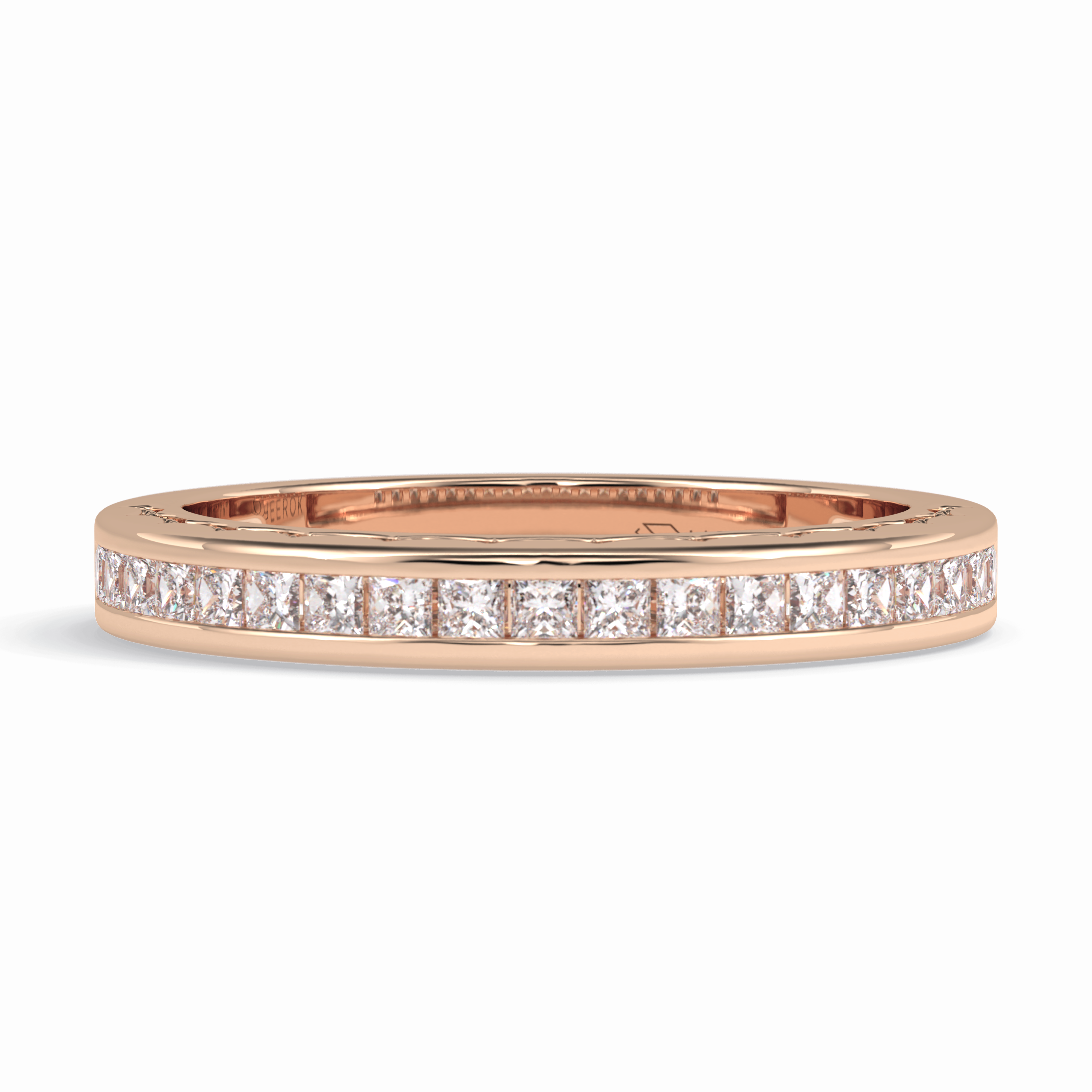 Sequel 0.48 Carat Princess VVS1 Lab-Grown Pave Wedding Band in 18K Gold