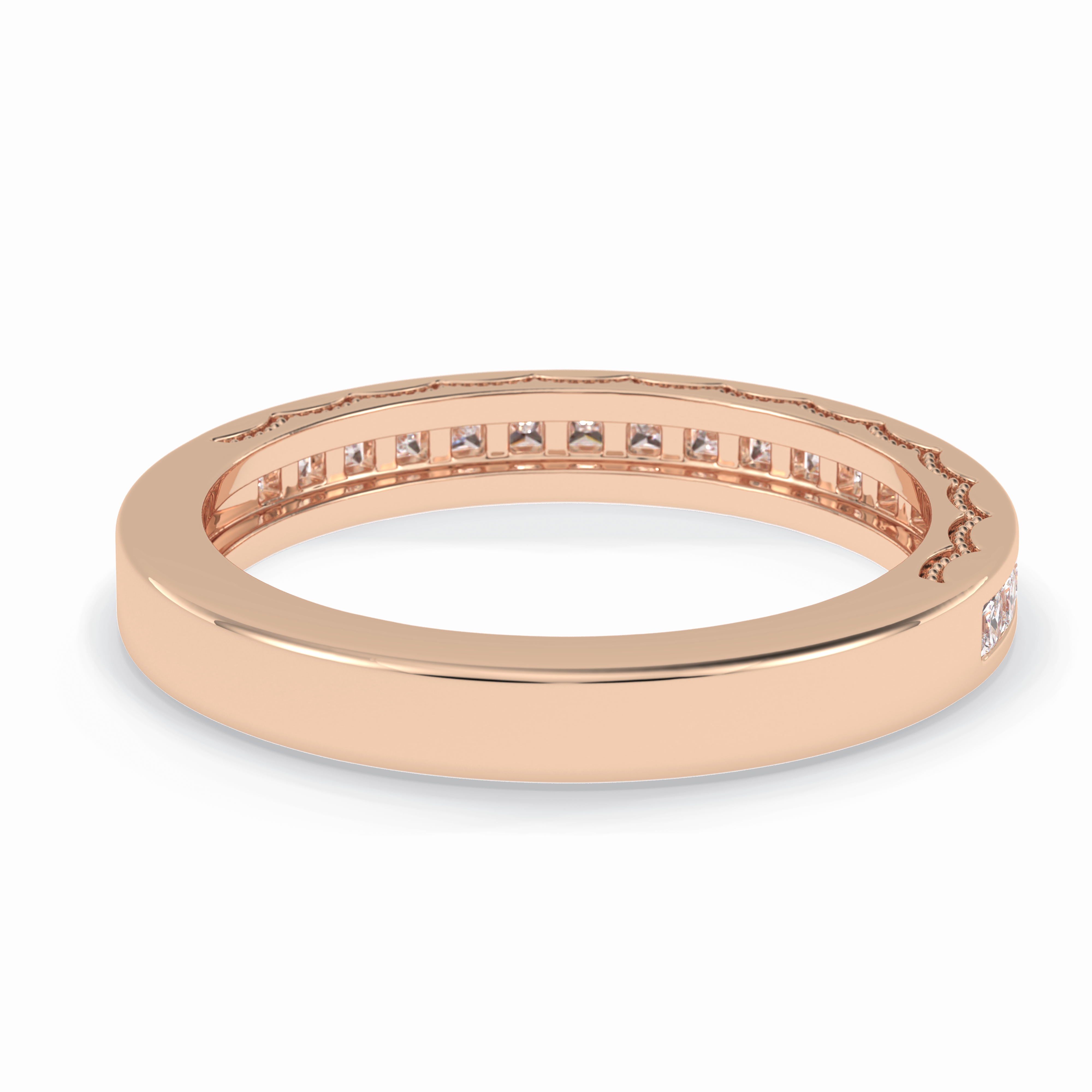 Sequel 0.48 Carat Princess VVS1 Lab-Grown Pave Wedding Band in 18K Gold