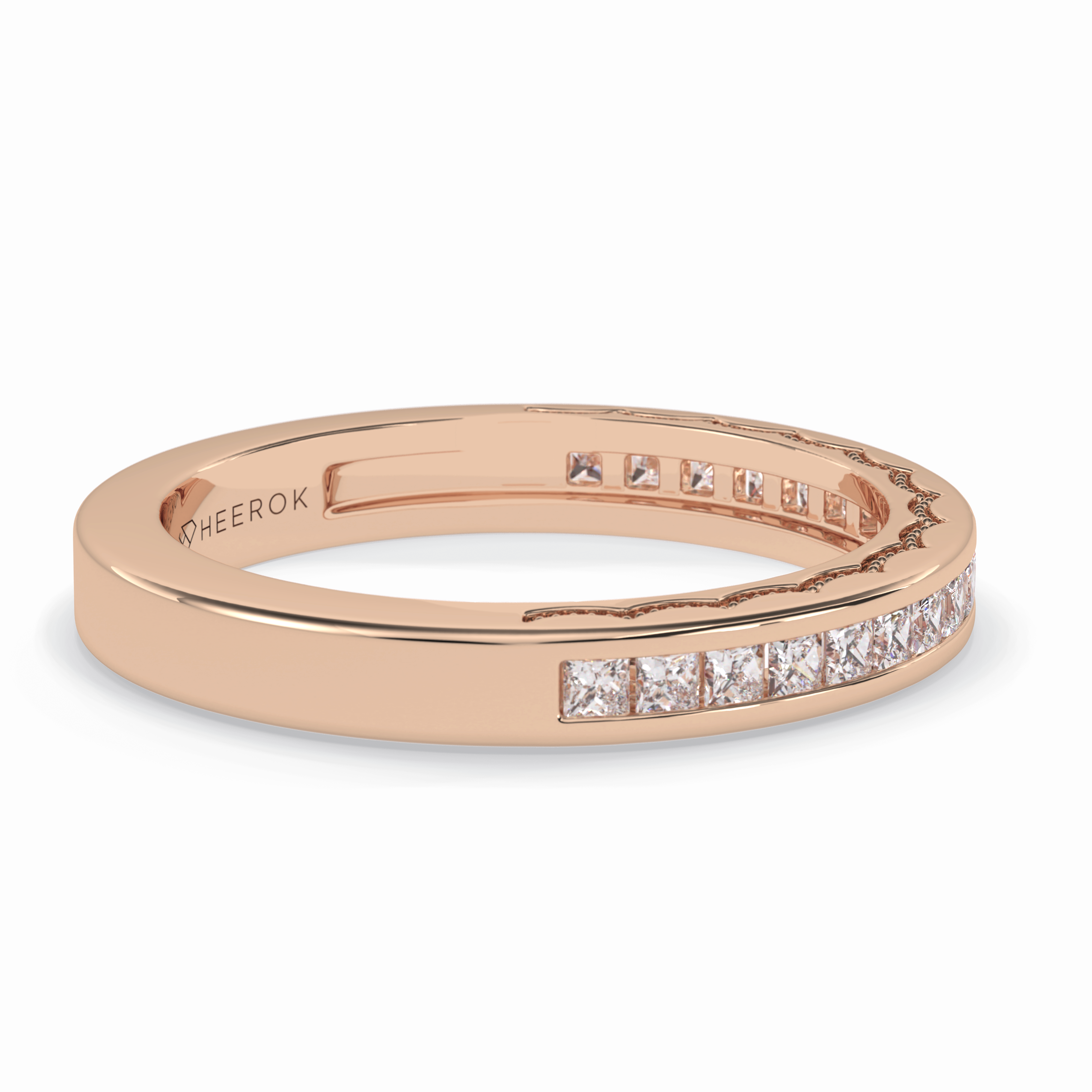 Sequel 0.48 Carat Princess VVS1 Lab-Grown Pave Wedding Band in 18K Gold