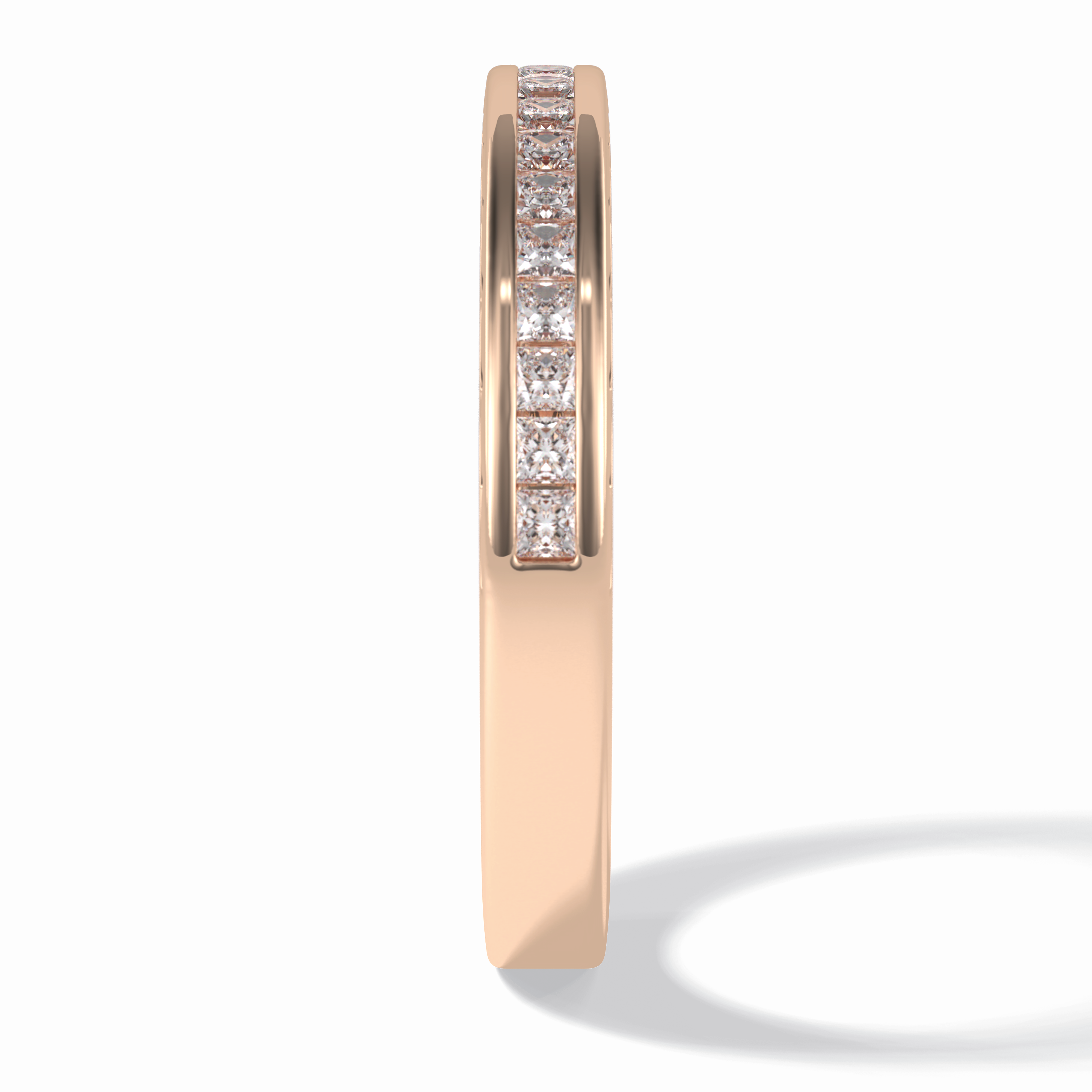 Sequel 0.48 Carat Princess VVS1 Lab-Grown Pave Wedding Band in 18K Gold