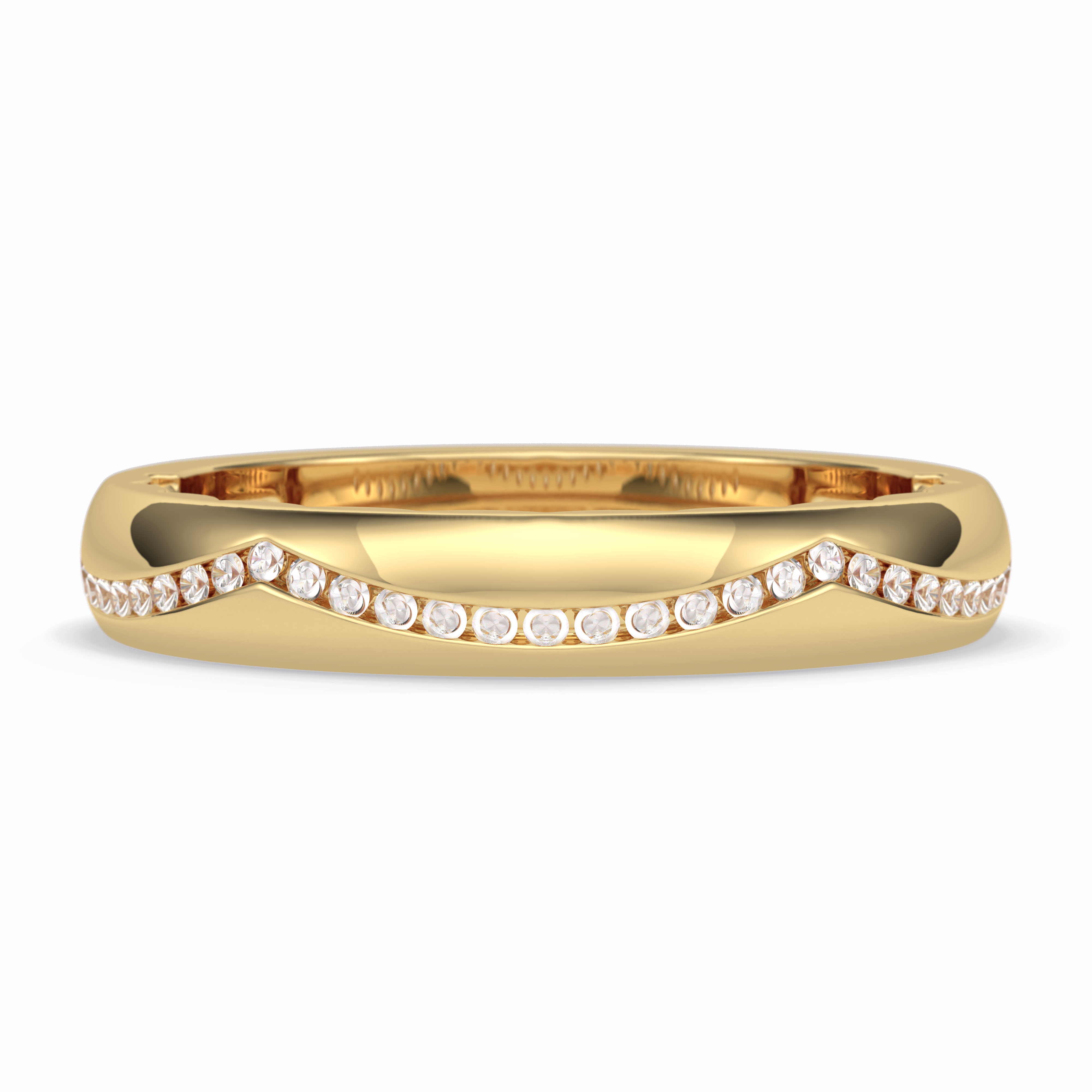 Luster 0.68 Carat Round VS1 Lab-Grown Wedding Band in 18K Yellow Gold