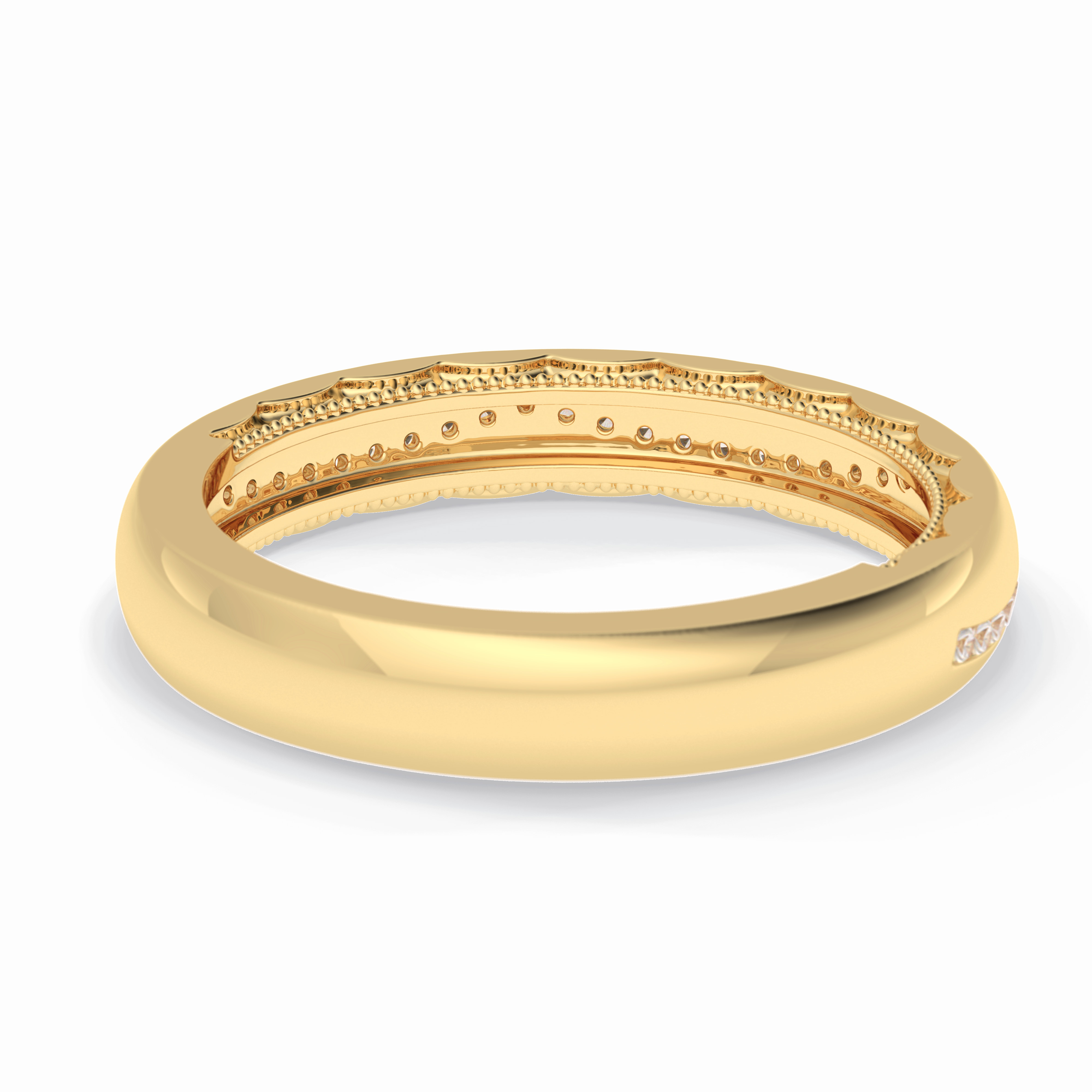 Luster 0.68 Carat Round VS1 Lab-Grown Wedding Band in 18K Yellow Gold