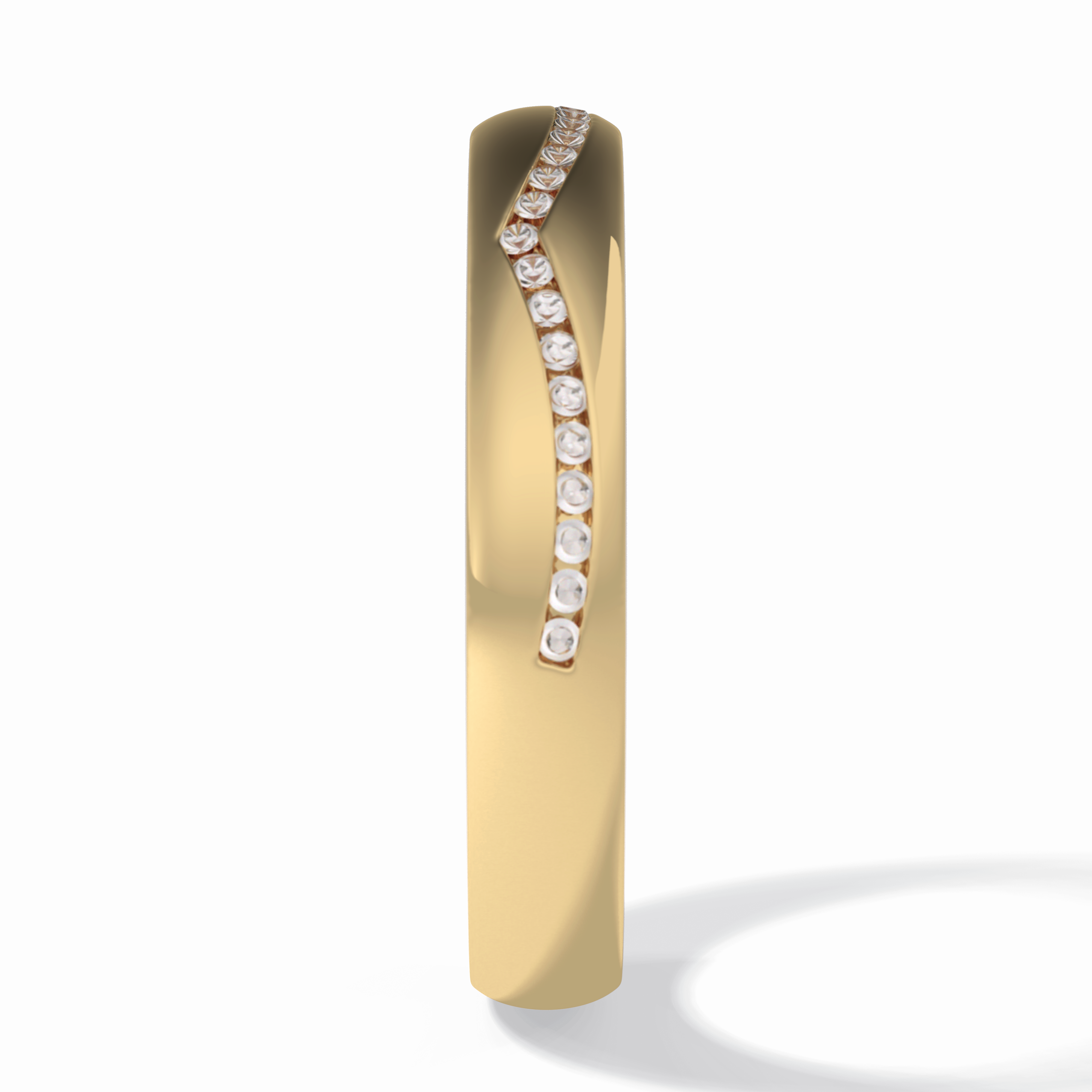 Luster 0.68 Carat Round VS1 Lab-Grown Wedding Band in 18K Yellow Gold