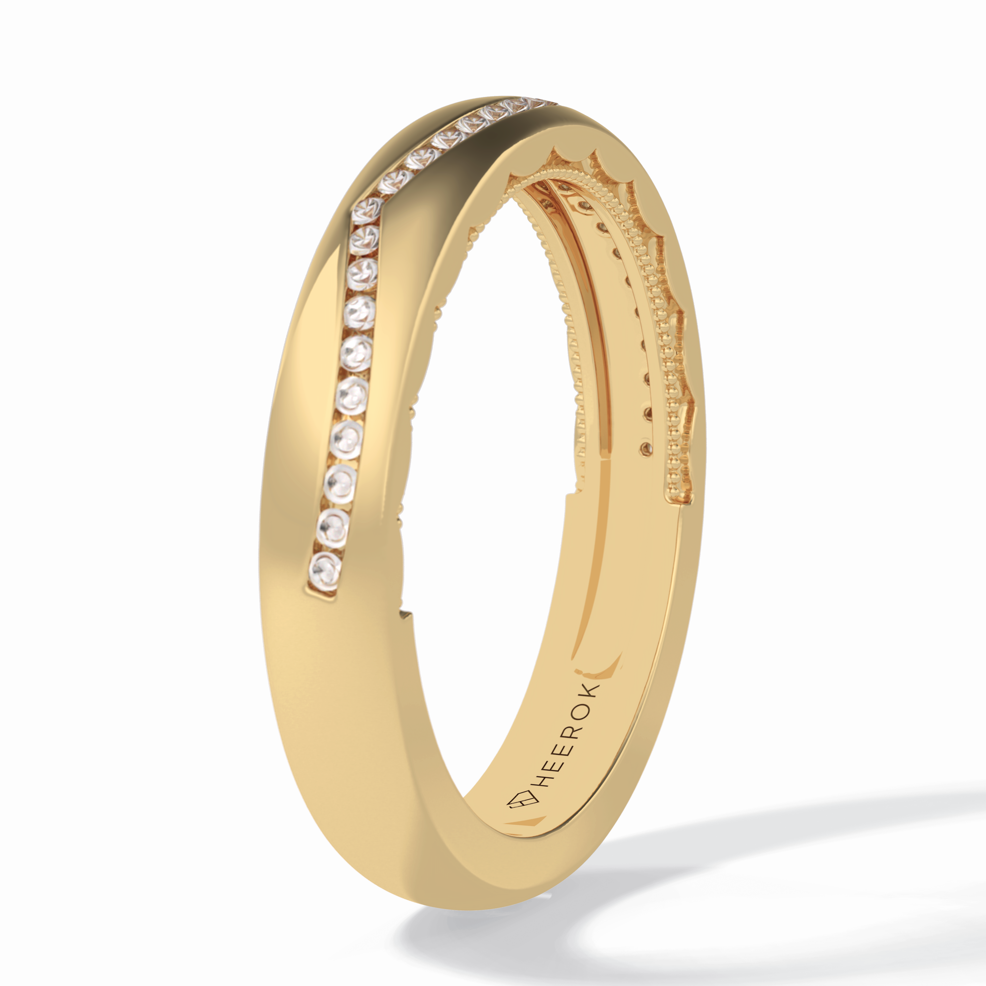 Luster 0.68 Carat Round VS1 Lab-Grown Wedding Band in 18K Yellow Gold