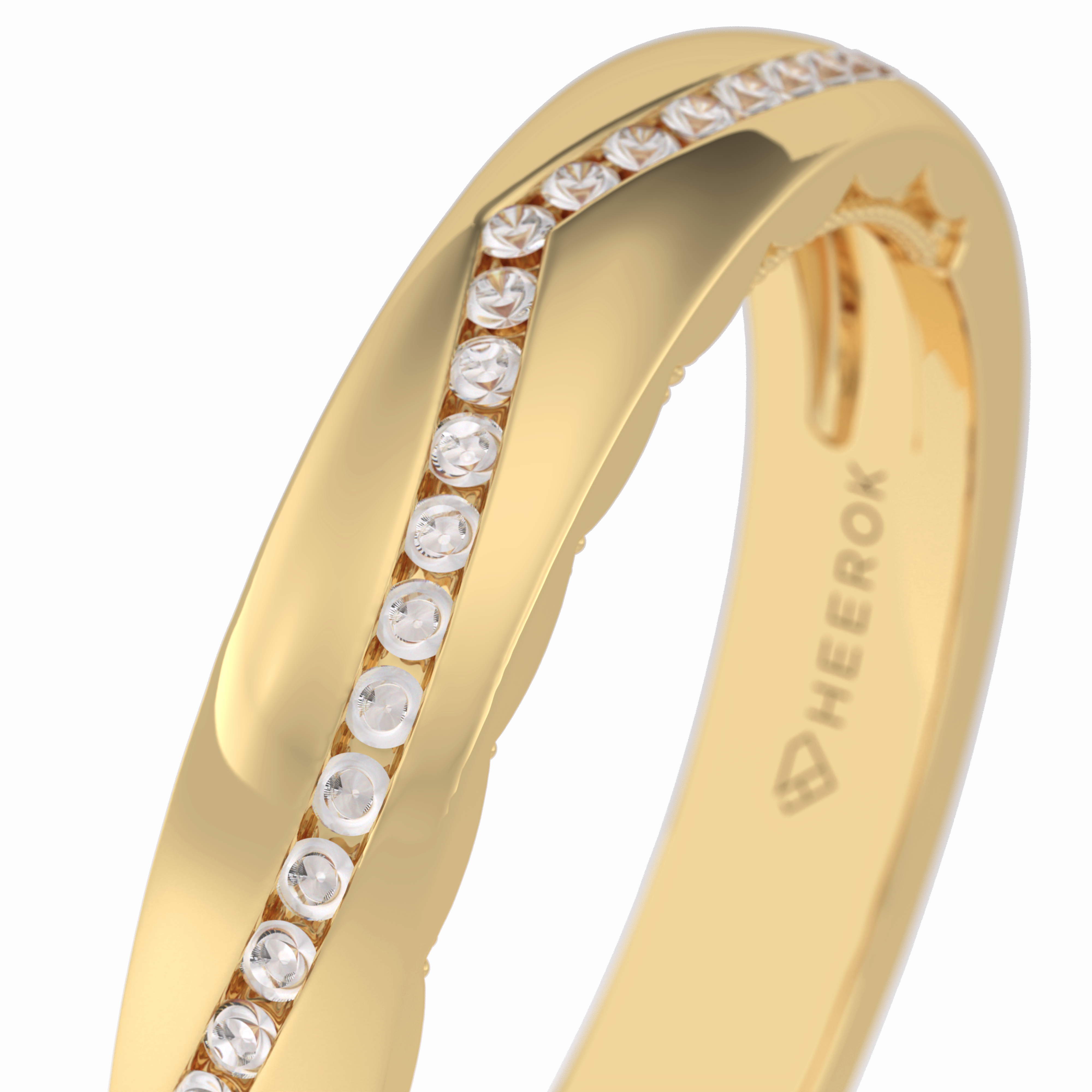 Luster 0.68 Carat Round VS1 Lab-Grown Wedding Band in 18K Yellow Gold