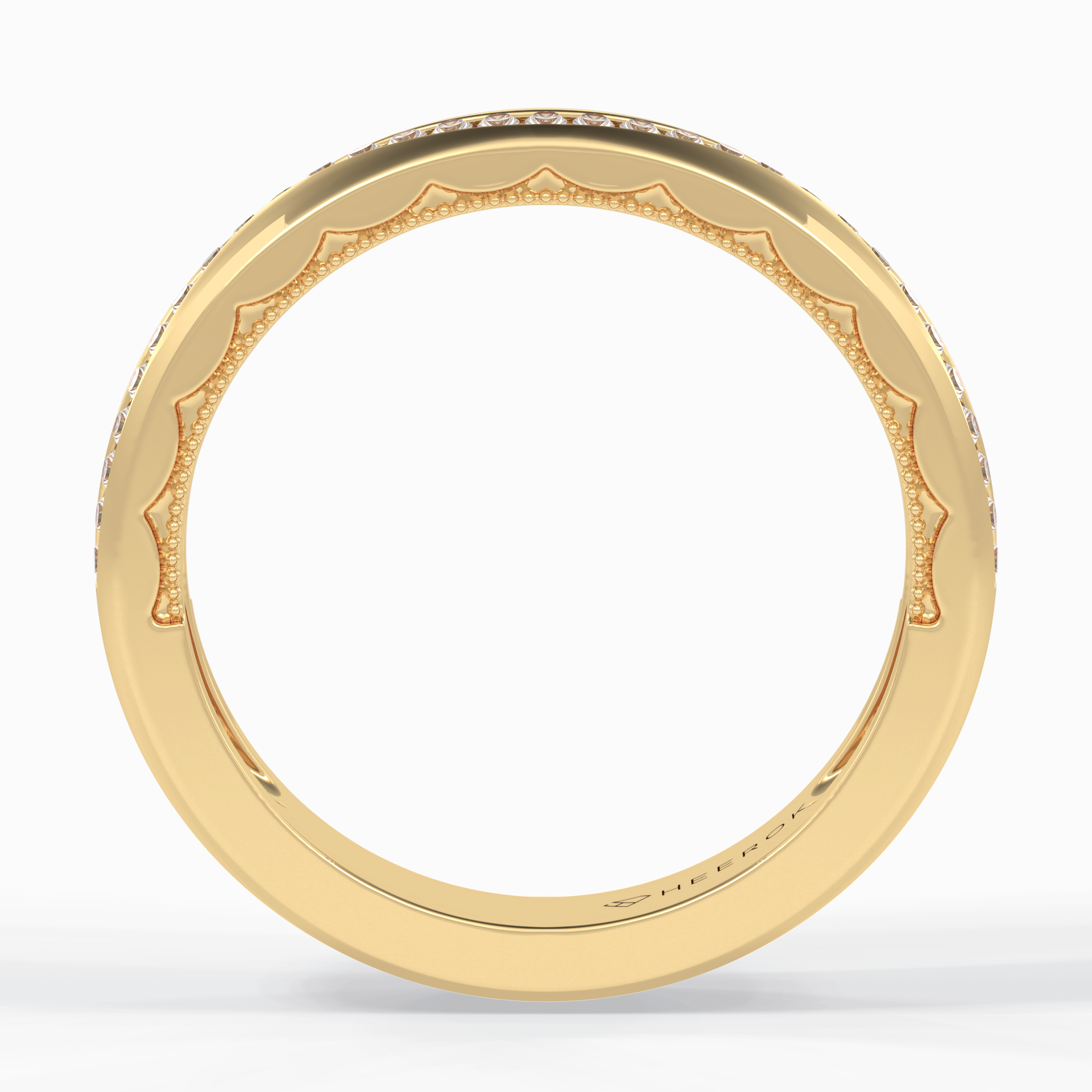 Luster 0.68 Carat Round VS1 Lab-Grown Wedding Band in 18K Yellow Gold