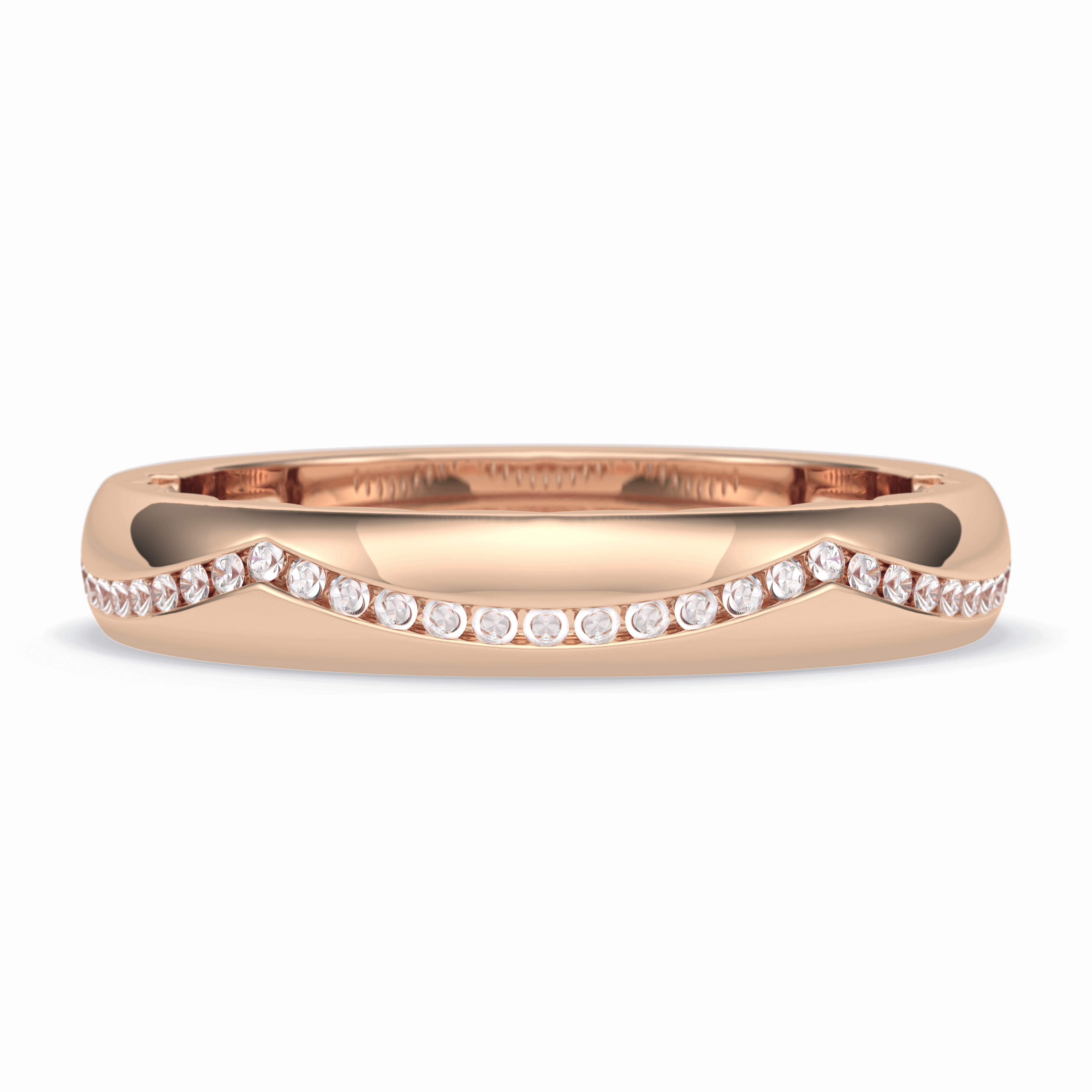 Luster 0.68 Carat Round VS1 Lab-Grown Wedding Band in 18K Rose Gold