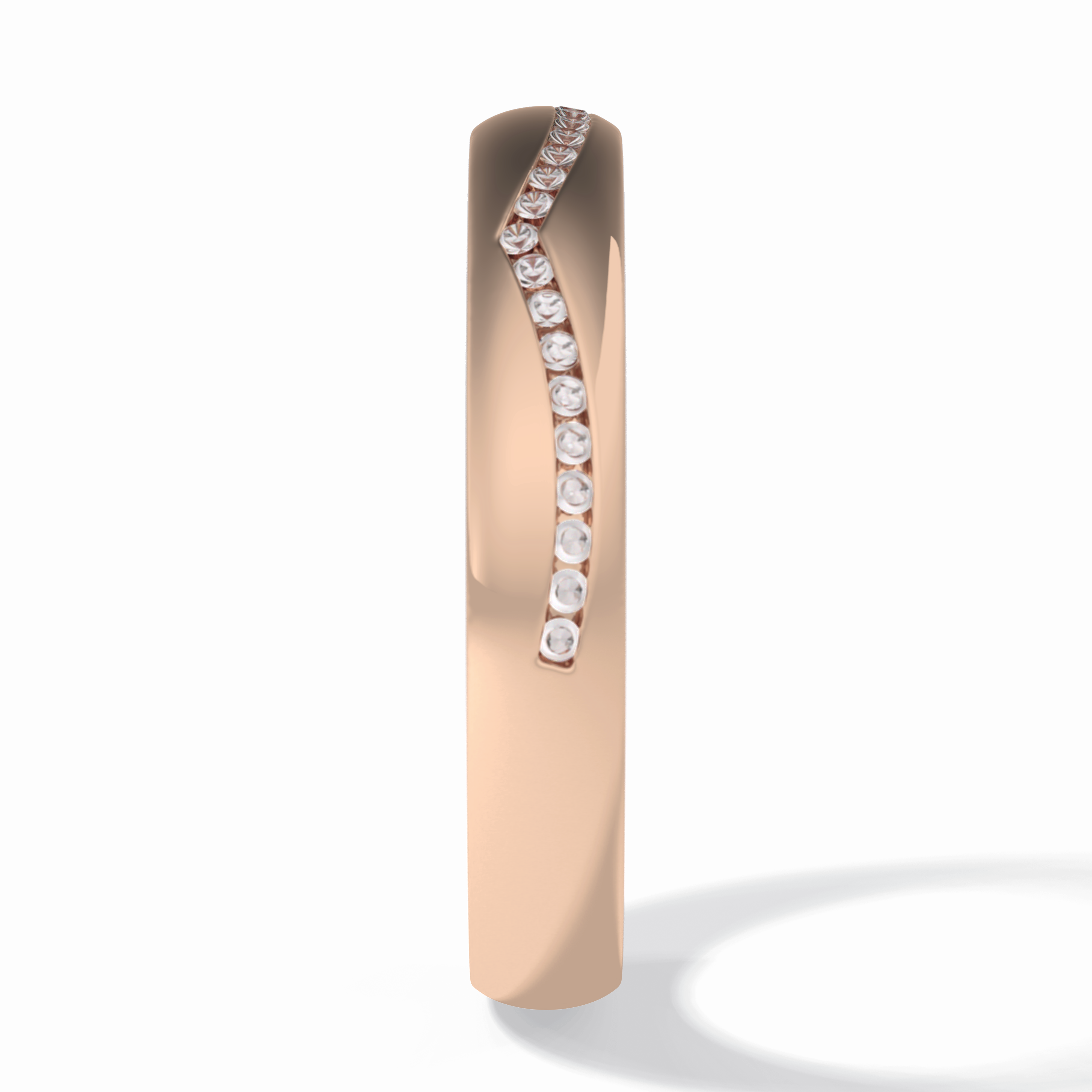 Luster 0.68 Carat Round VS1 Lab-Grown Wedding Band in 18K Rose Gold