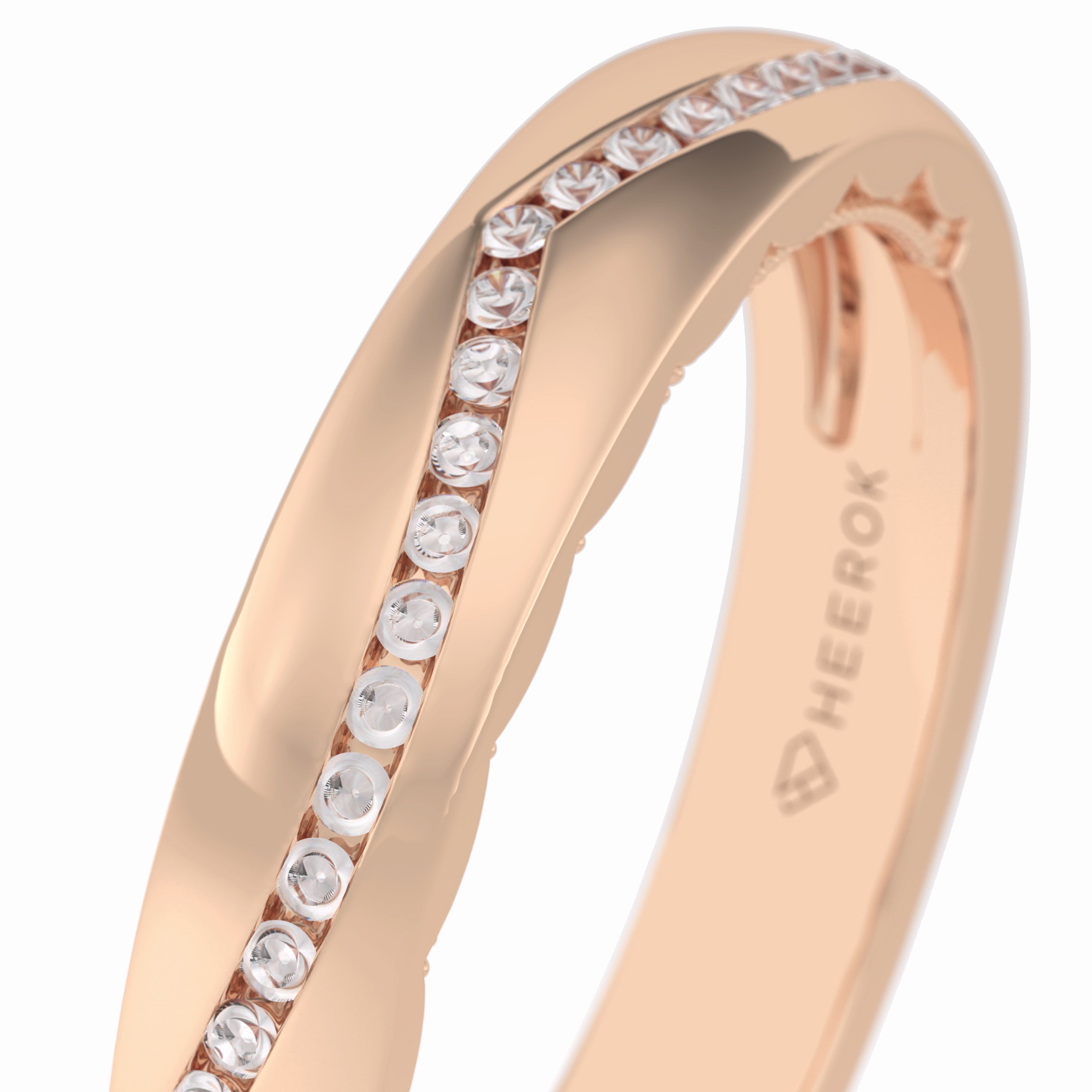 Luster 0.68 Carat Round VS1 Lab-Grown Wedding Band in 18K Rose Gold