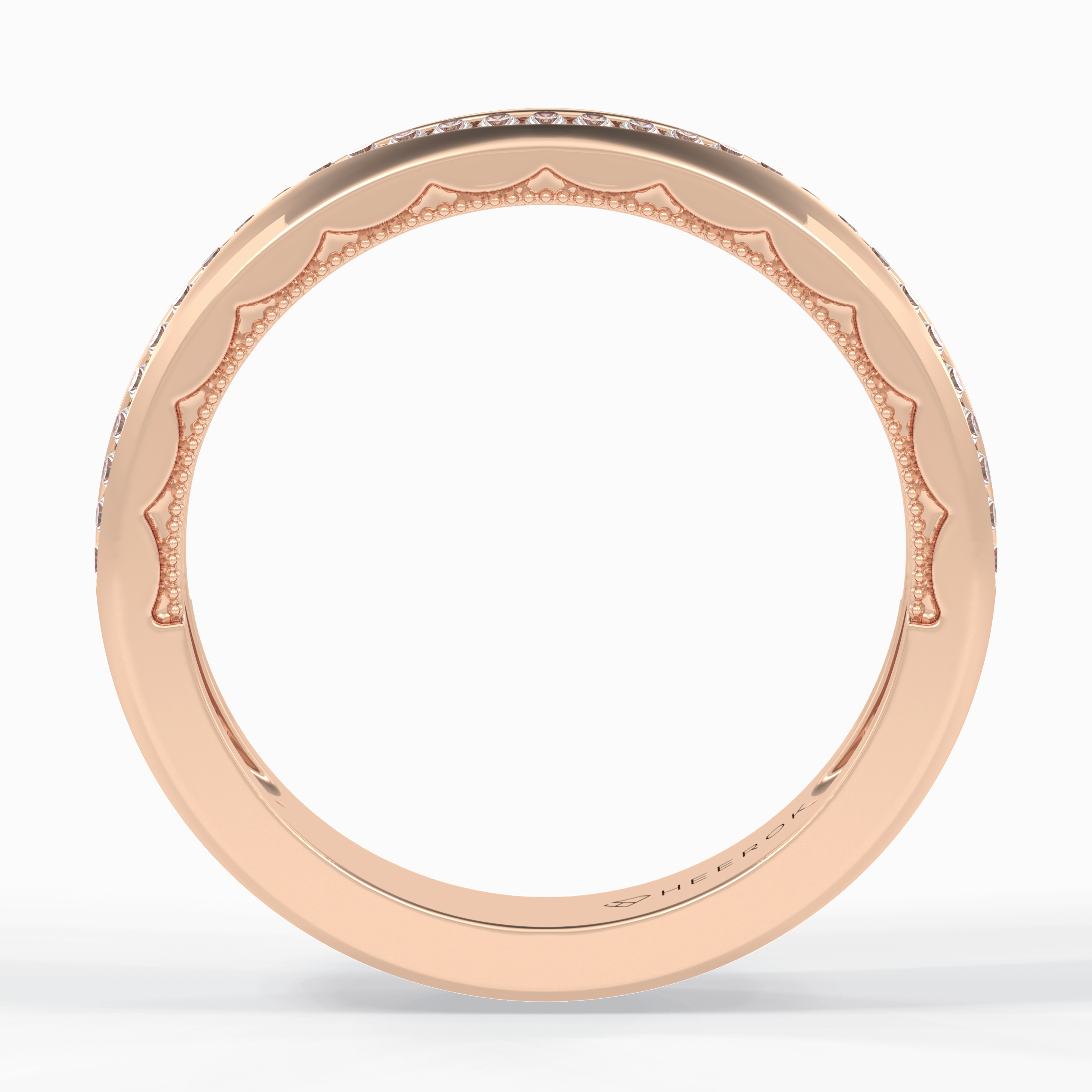 Luster 0.68 Carat Round VS1 Lab-Grown Wedding Band in 18K Rose Gold