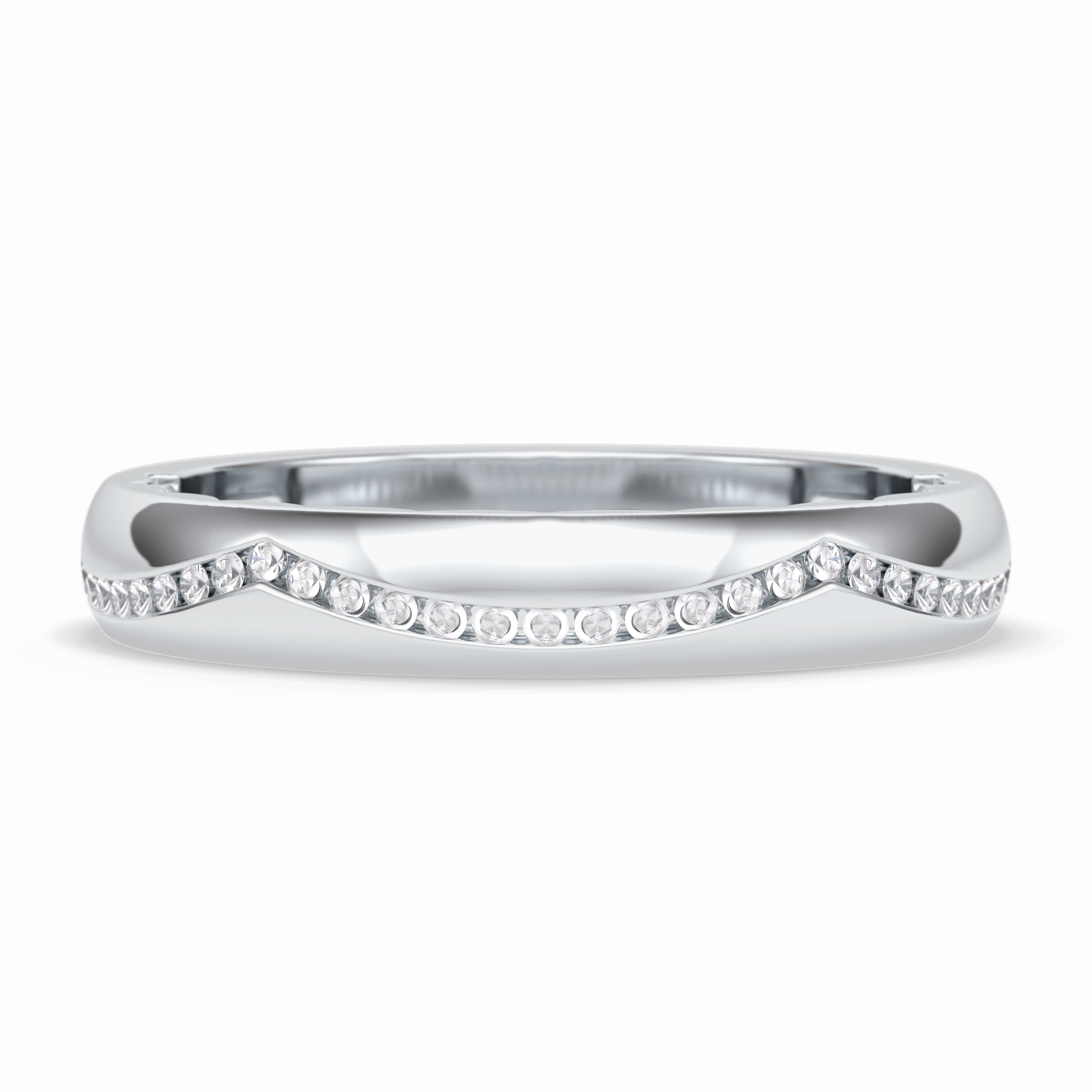 Luster 0.68 Carat Round VS1 Lab-Grown Wedding Band in 18K White Gold