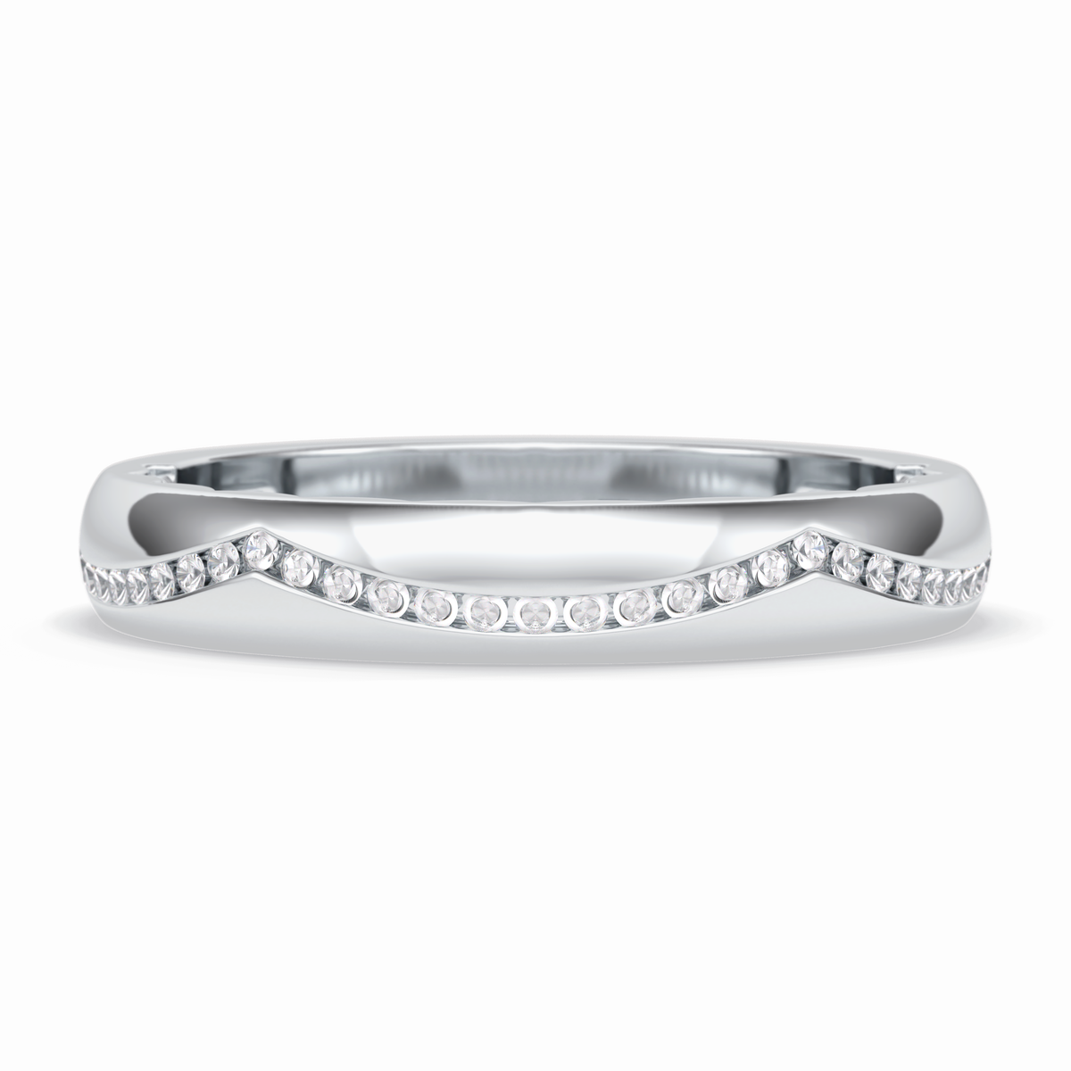 Luster 0.68 Carat Round VS1 Lab-Grown Wedding Band in 18K White Gold