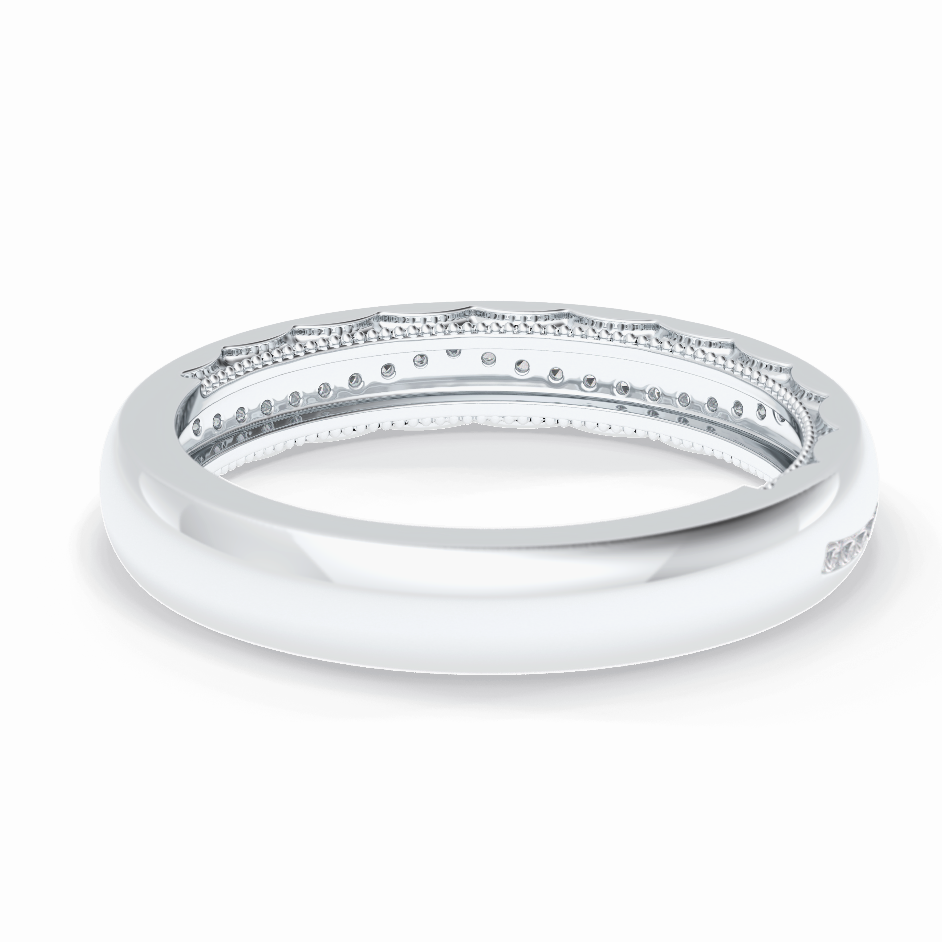 Luster 0.68 Carat Round VS1 Lab-Grown Wedding Band in 18K White Gold