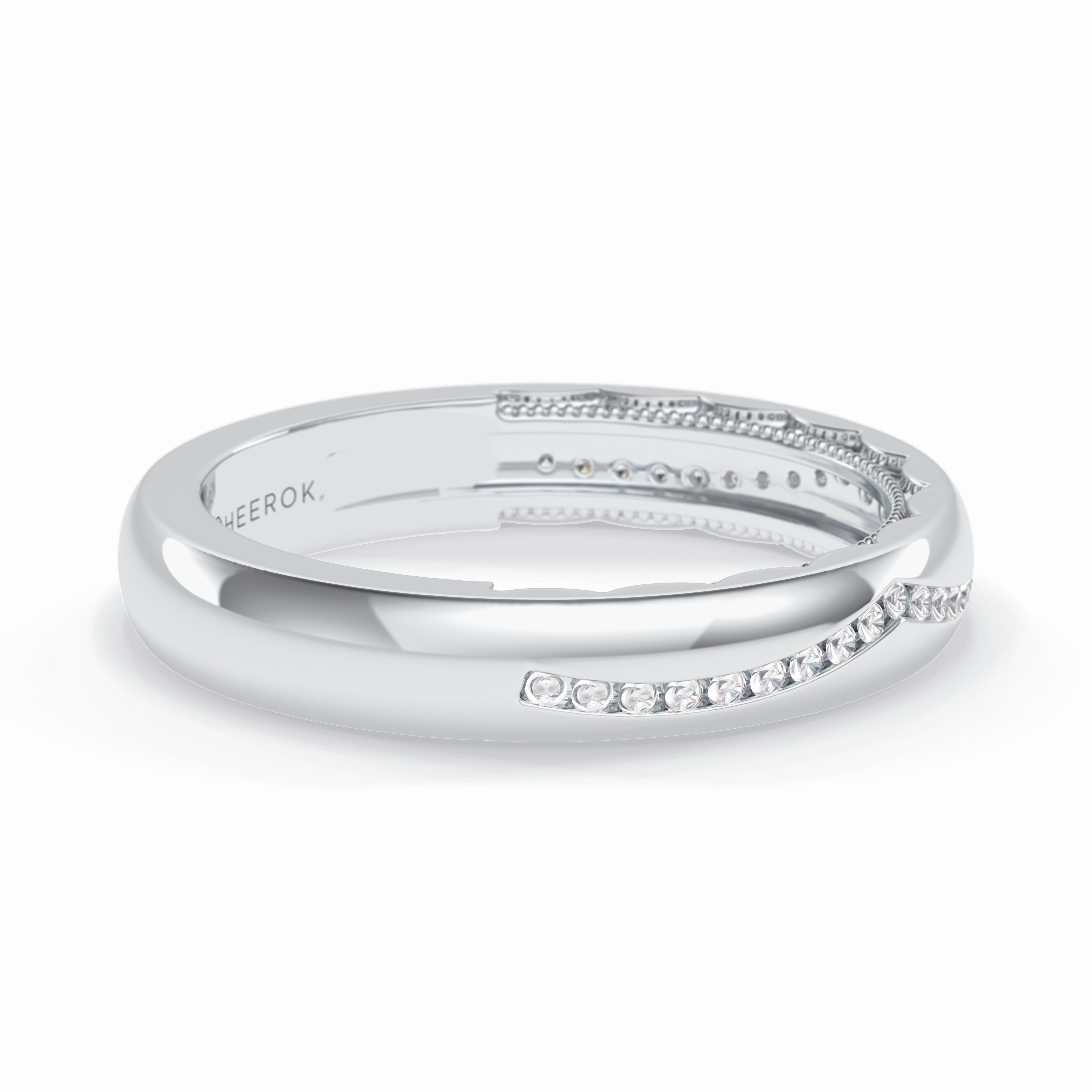 Luster 0.68 Carat Round VS1 Lab-Grown Wedding Band in 18K White Gold