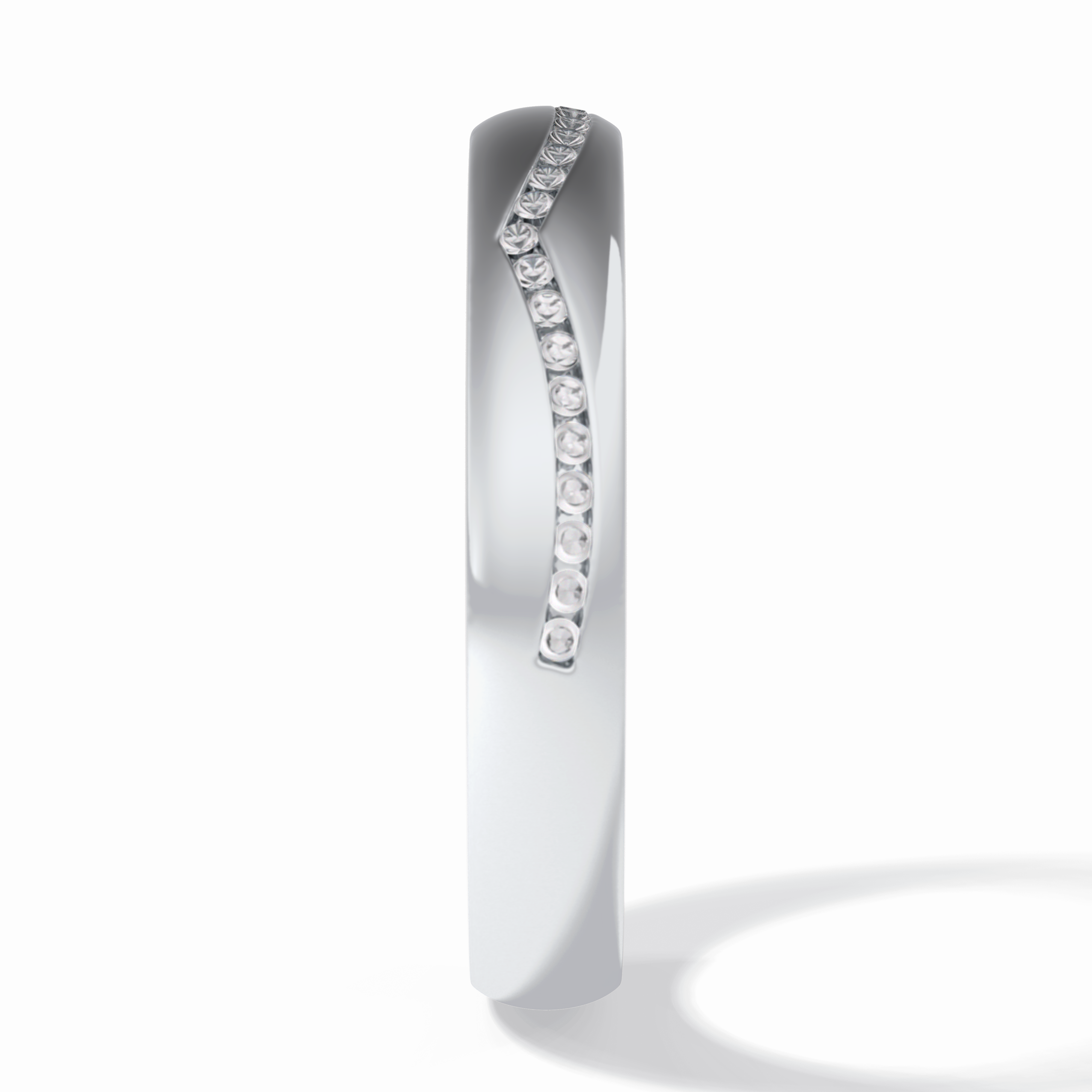 Luster 0.68 Carat Round VS1 Lab-Grown Wedding Band in 18K White Gold