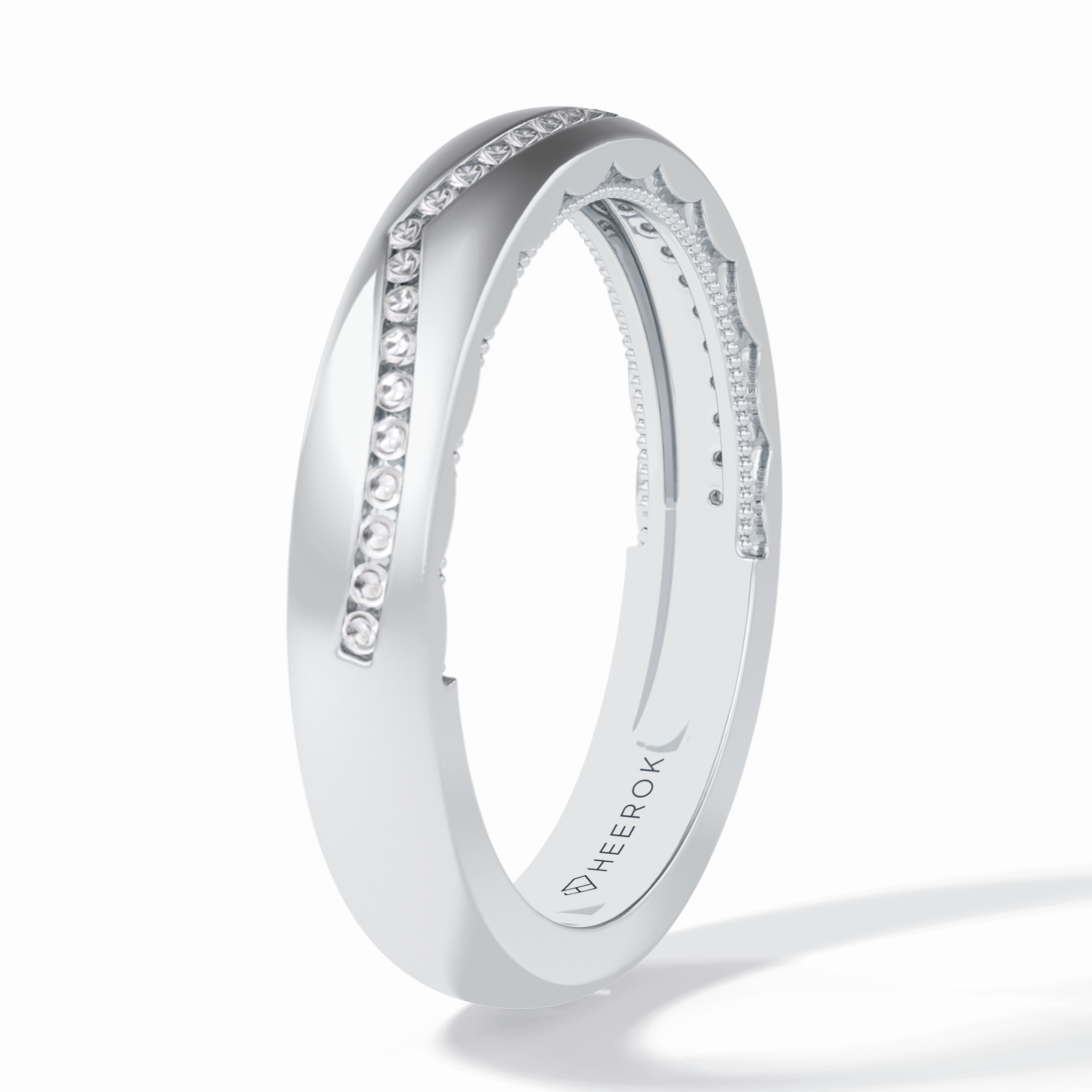 Luster 0.68 Carat Round VS1 Lab-Grown Wedding Band in 18K White Gold