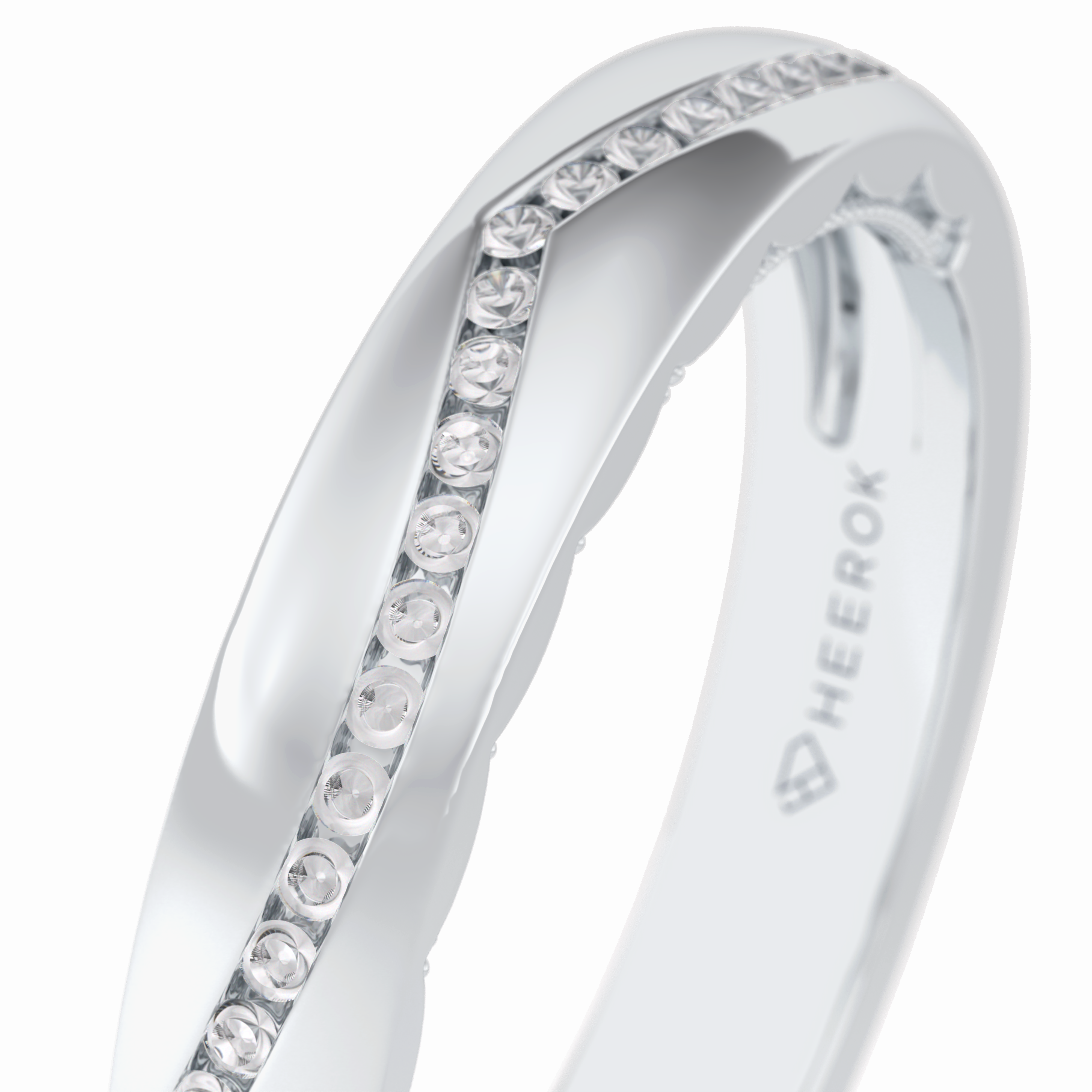 Luster 0.68 Carat Round VS1 Lab-Grown Wedding Band in 18K White Gold