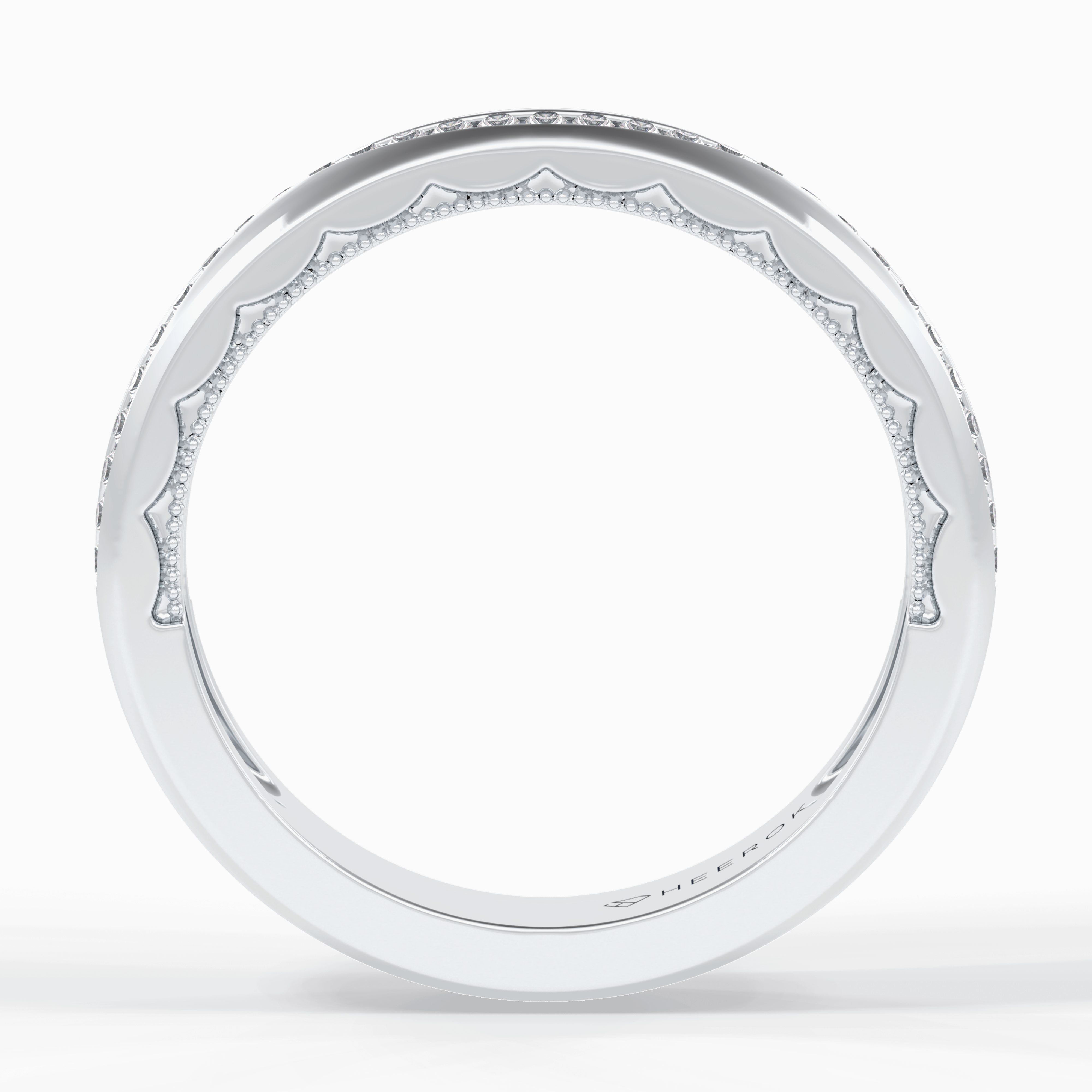 Luster 0.68 Carat Round VS1 Lab-Grown Wedding Band in 18K White Gold