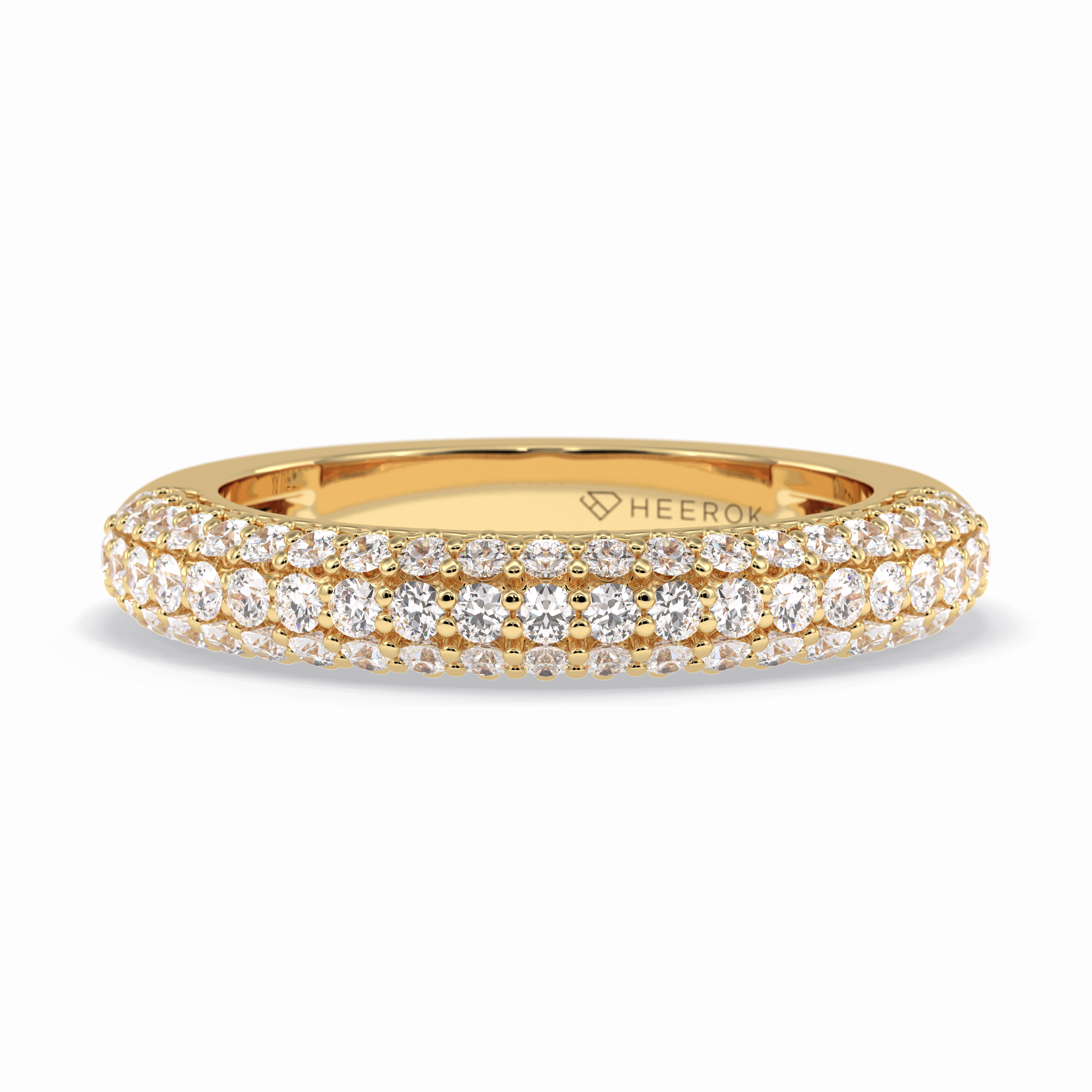 Luster 0.68 Carat Round VS1 Lab-Grown Wedding Band in 18K Yellow Gold